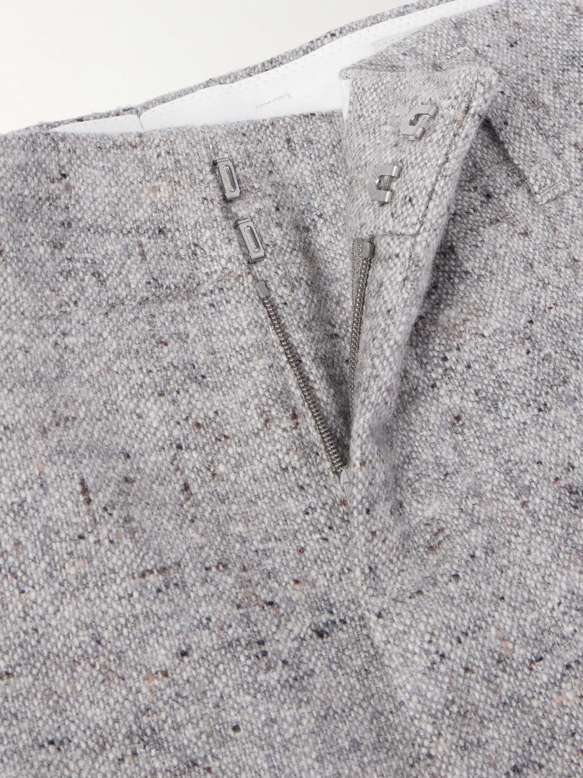 Straight-Leg Pleated Wool and Silk-Blend Trousers view