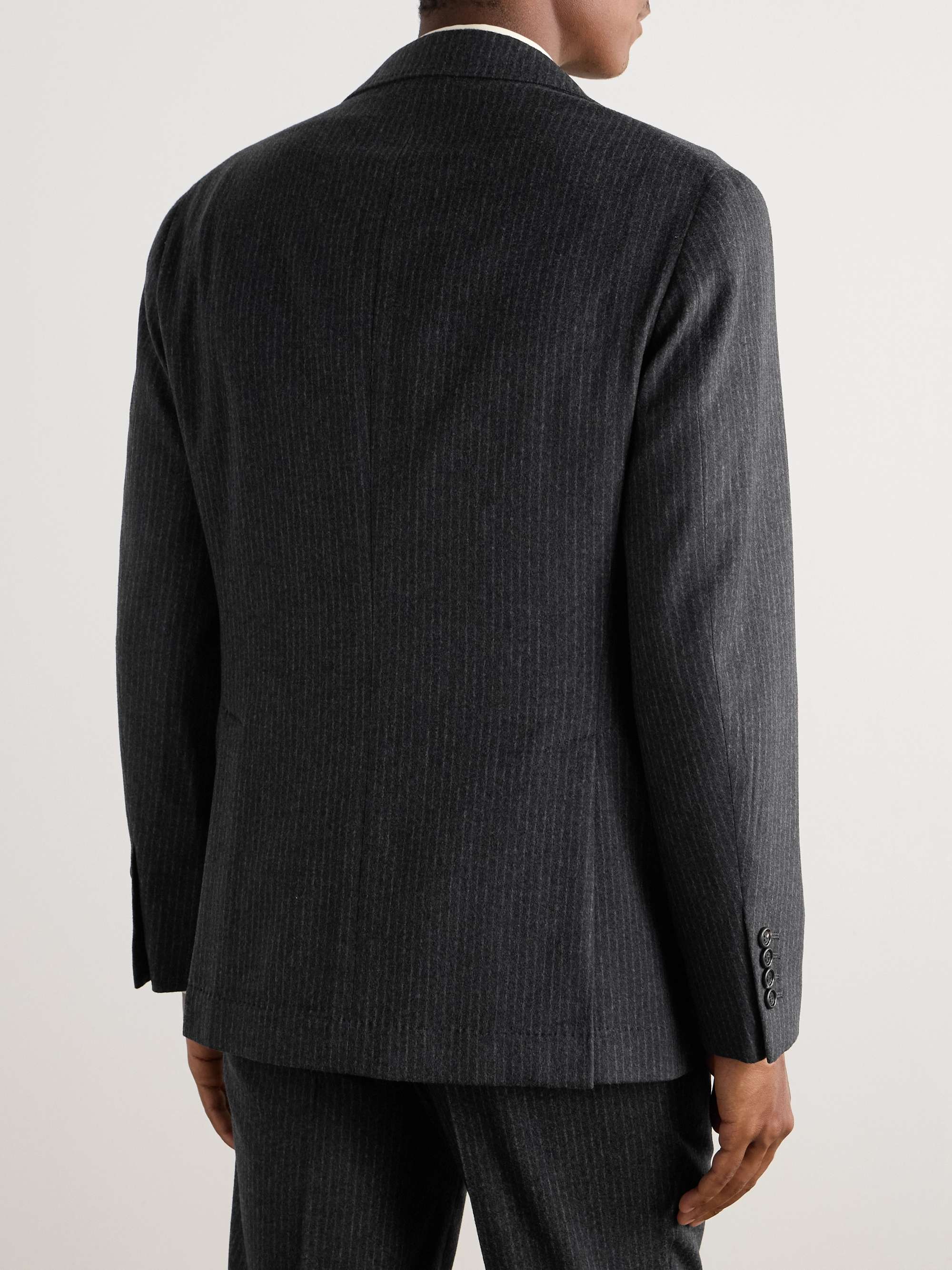 Pinstriped Wool and Cashmere-Blend Suit Jacket view