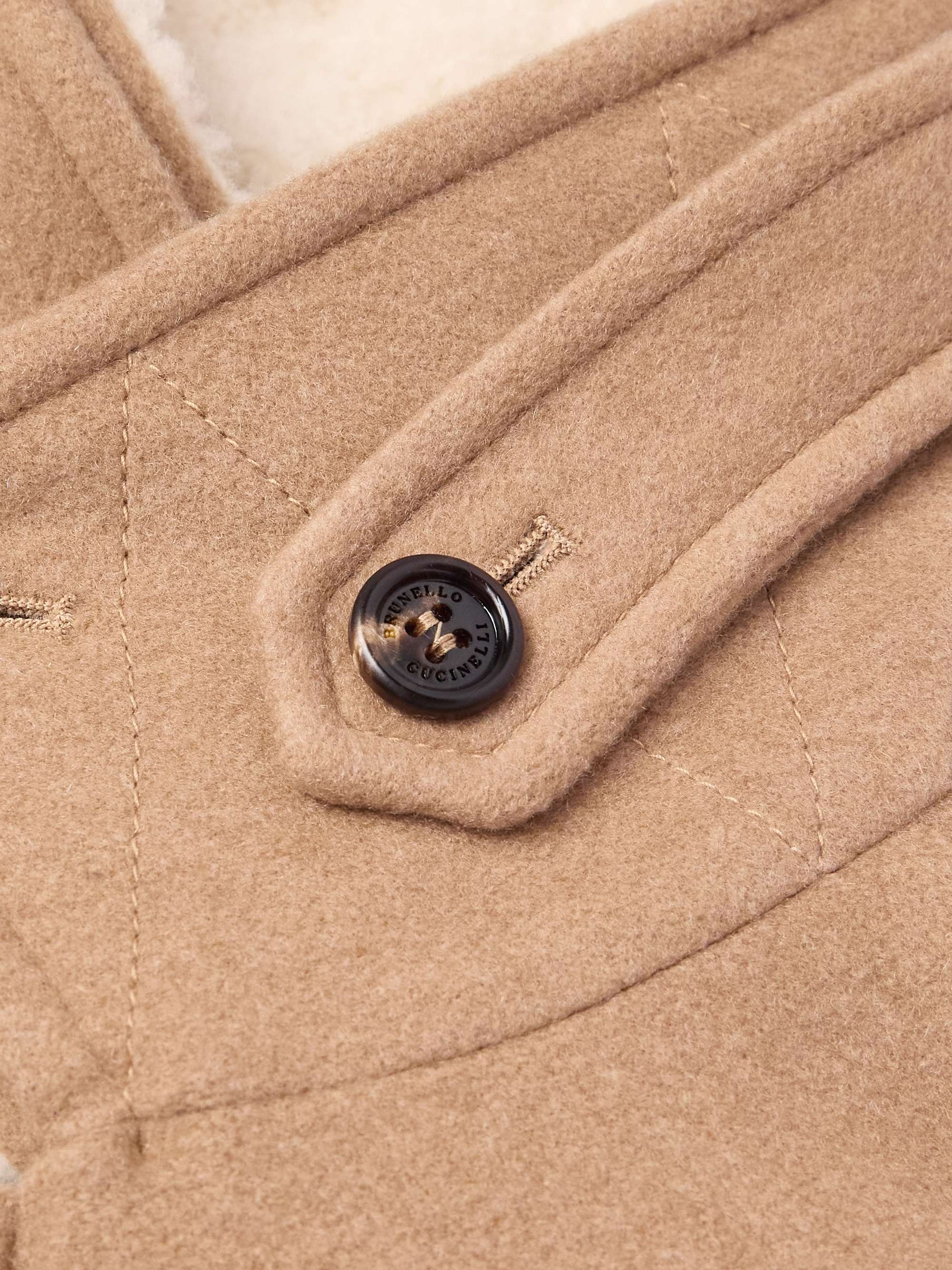 Faux Shearling-Trimmed Cashmere Bomber Jacket view