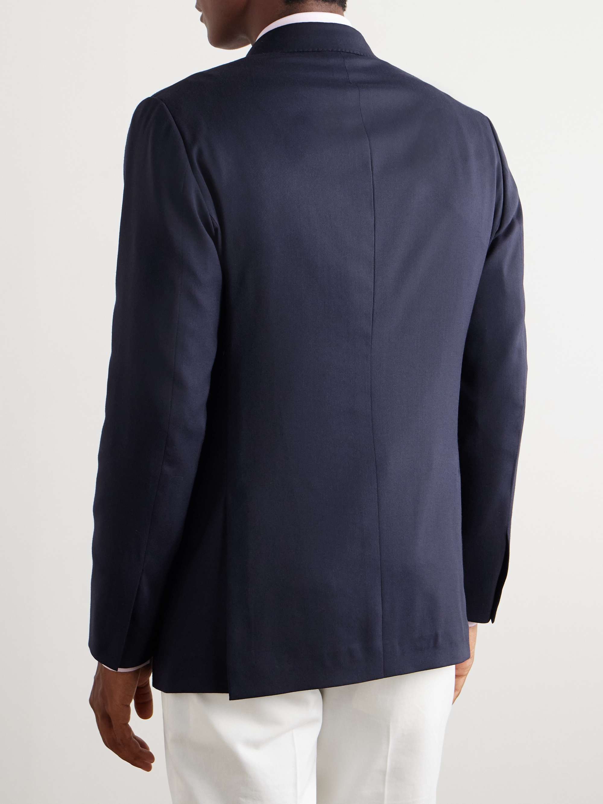 Slim-Fit Double-Breasted Wool-Twill Blazer view