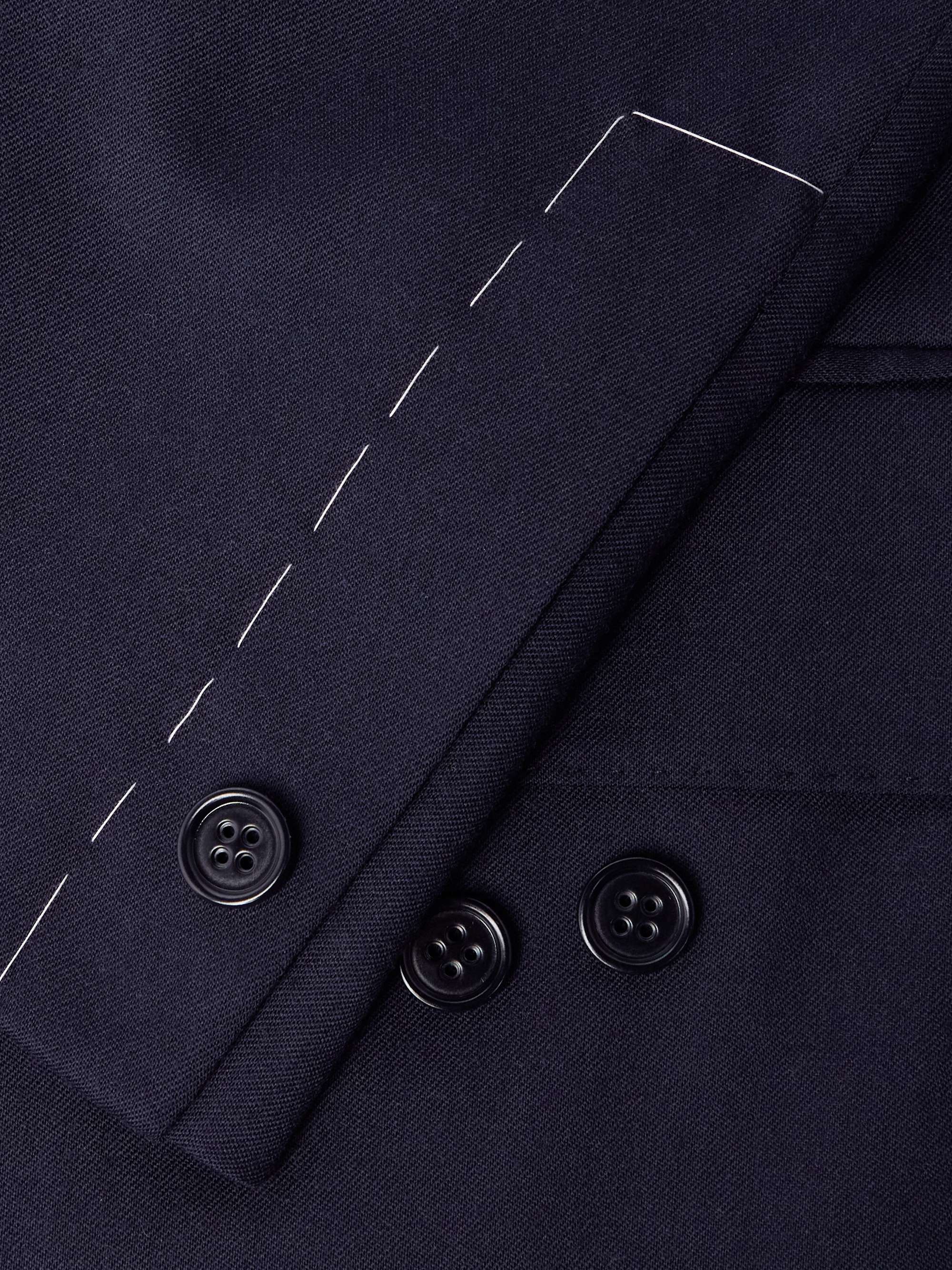 Slim-Fit Double-Breasted Wool-Twill Blazer view