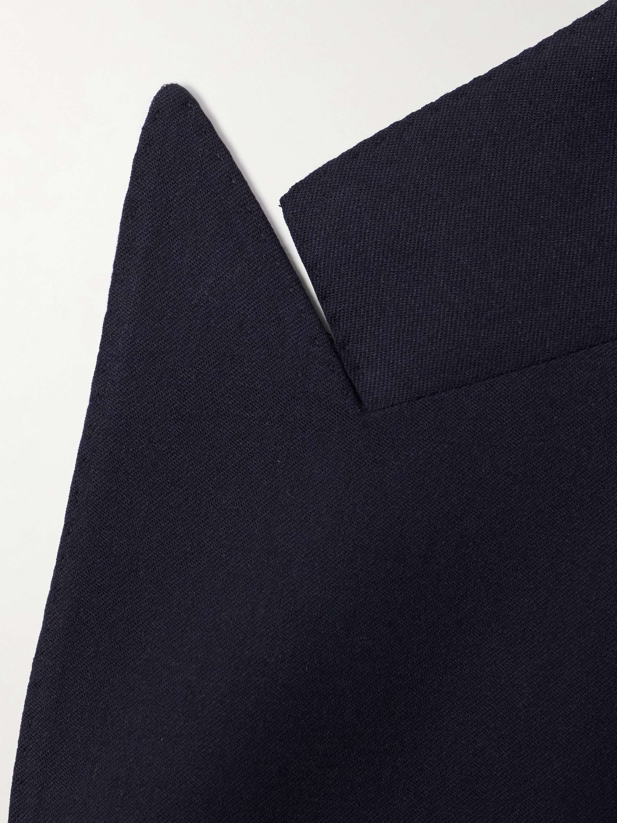 Slim-Fit Double-Breasted Wool-Twill Blazer view
