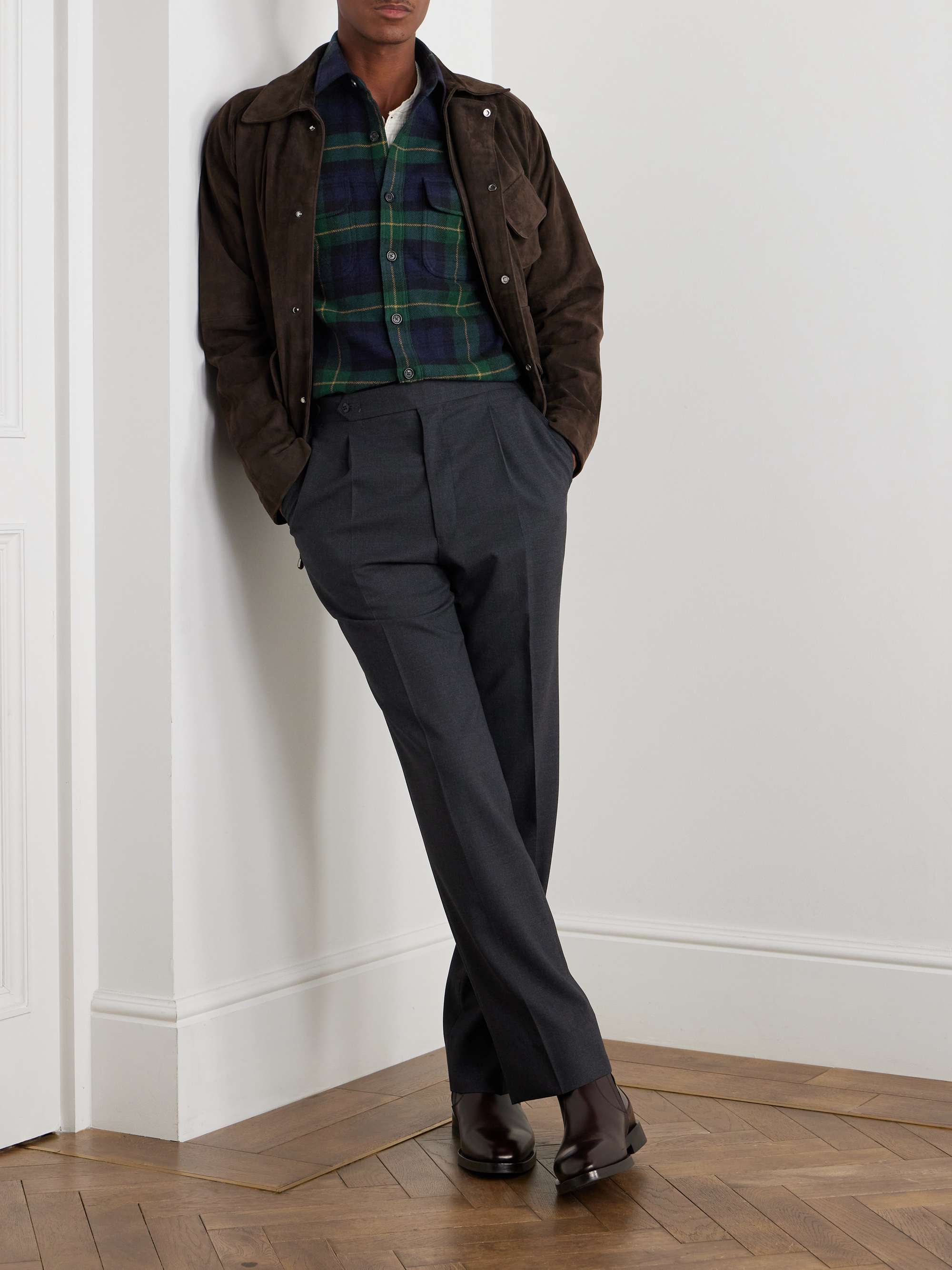 Checked Wool and Cashmere-Blend Shirt view
