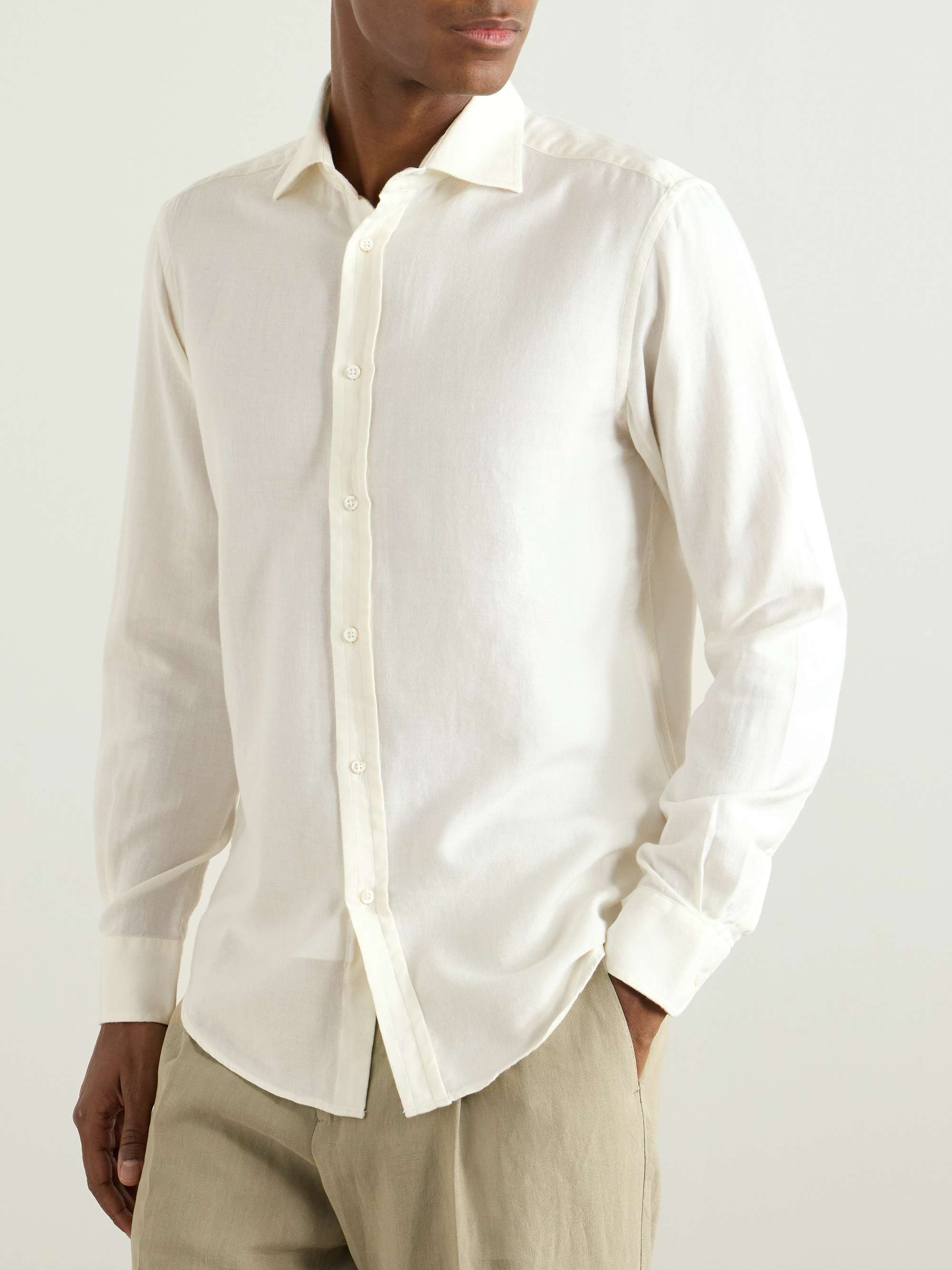 Aston Cotton and Cashmere-Blend Shirt view