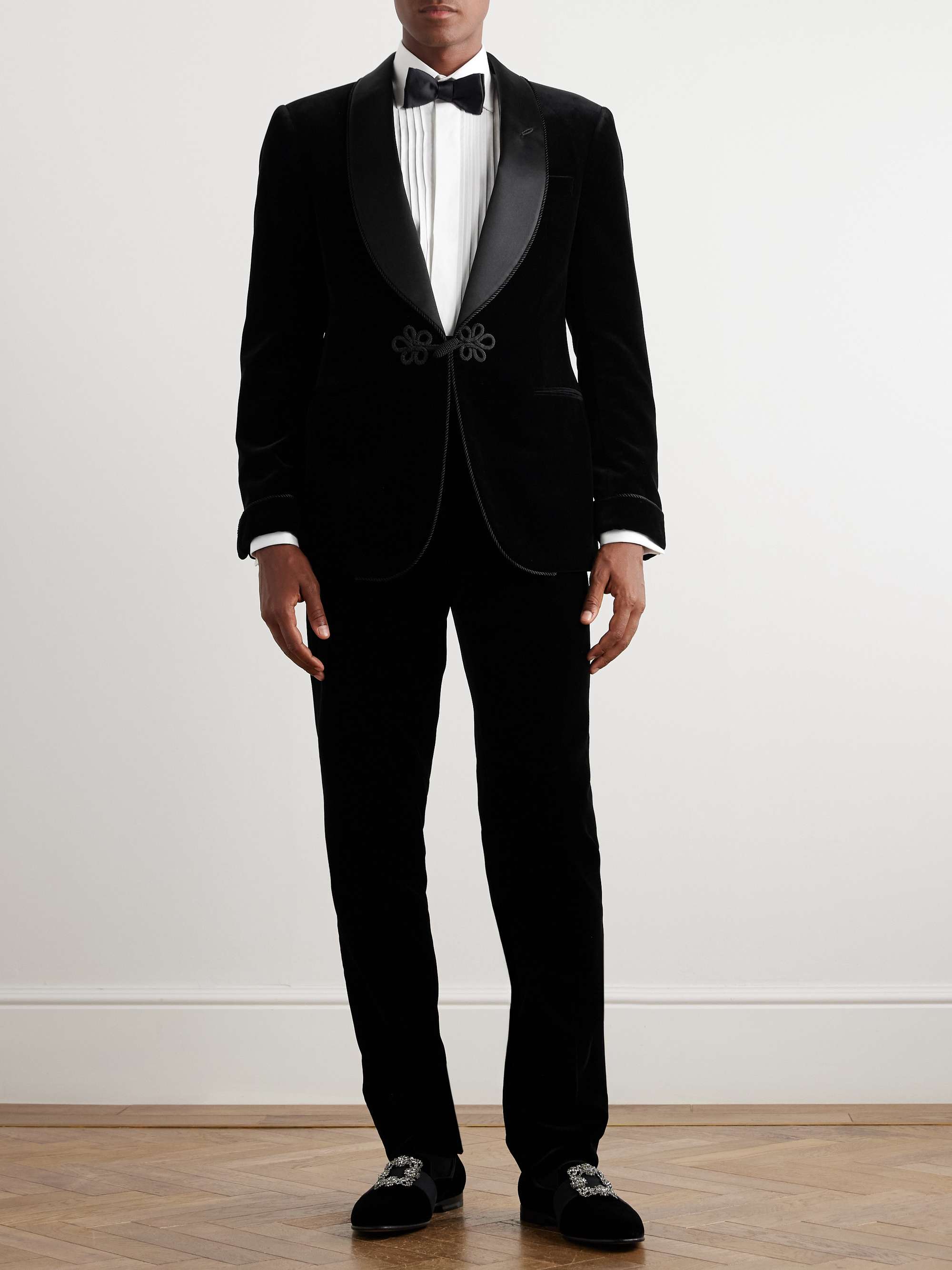 Silk-Trimmed Wool-Velvet Tuxedo Jacket view