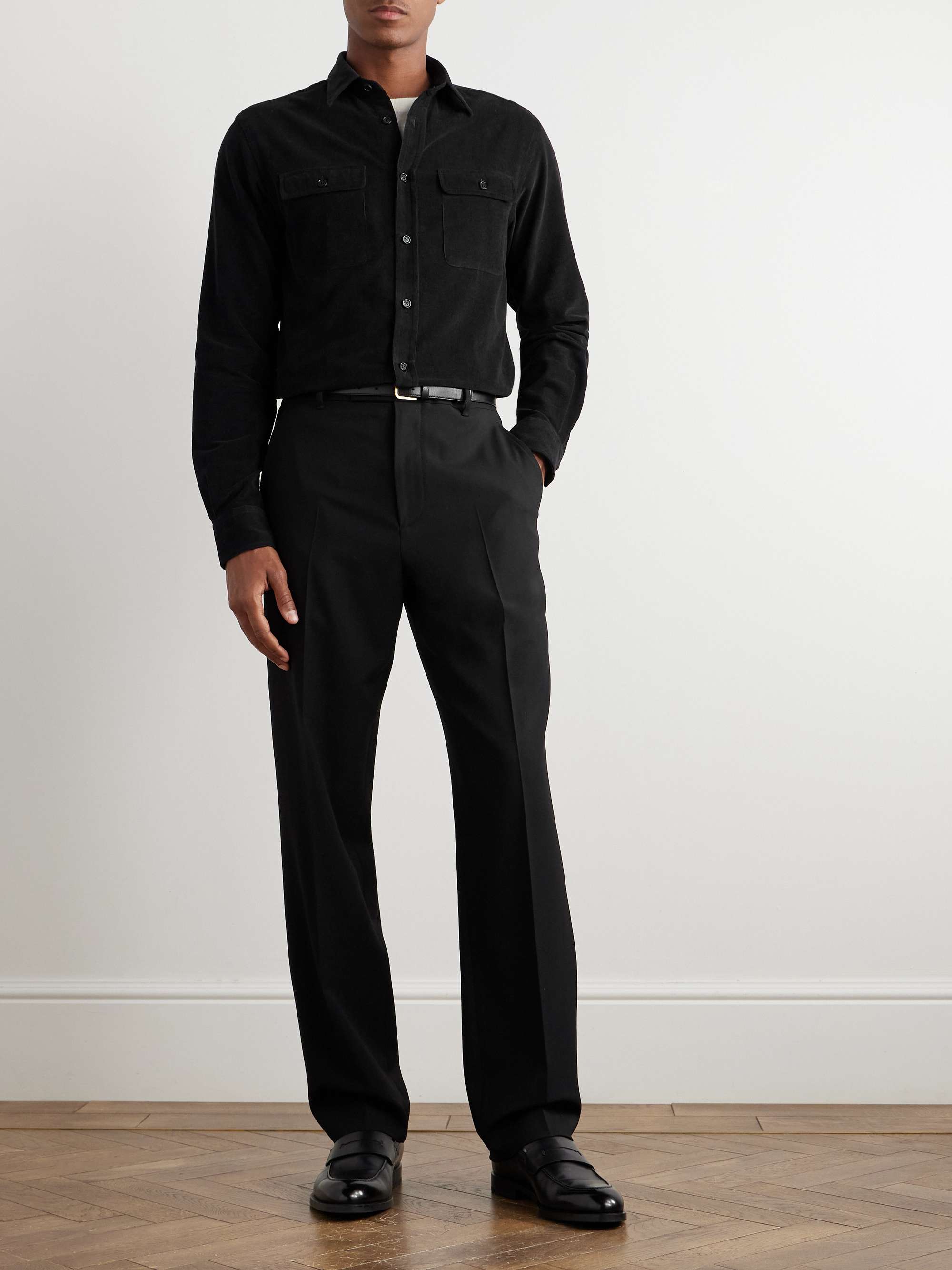 Cotton and Cashmere-Blend Corduroy Shirt view