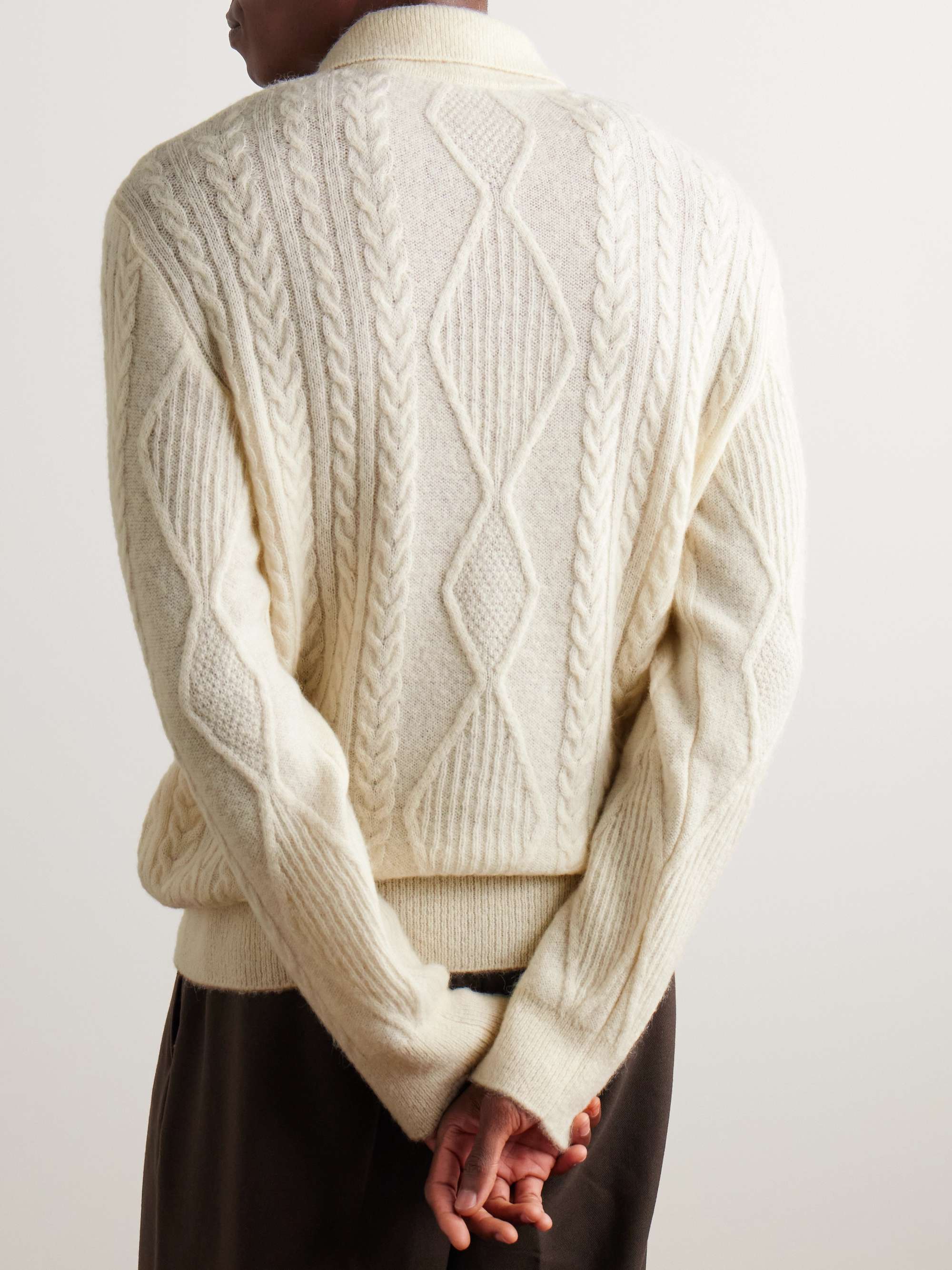 Cable-Knit Polo Shirt view