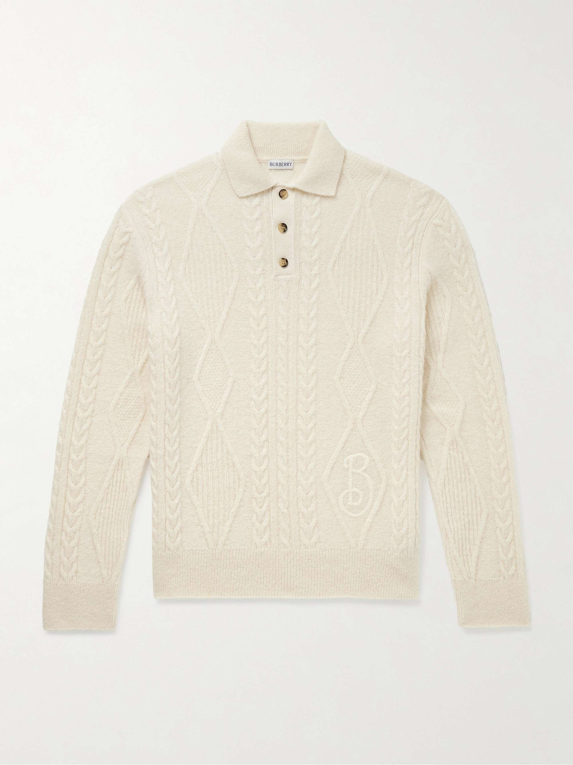Cable-Knit Polo Shirt view