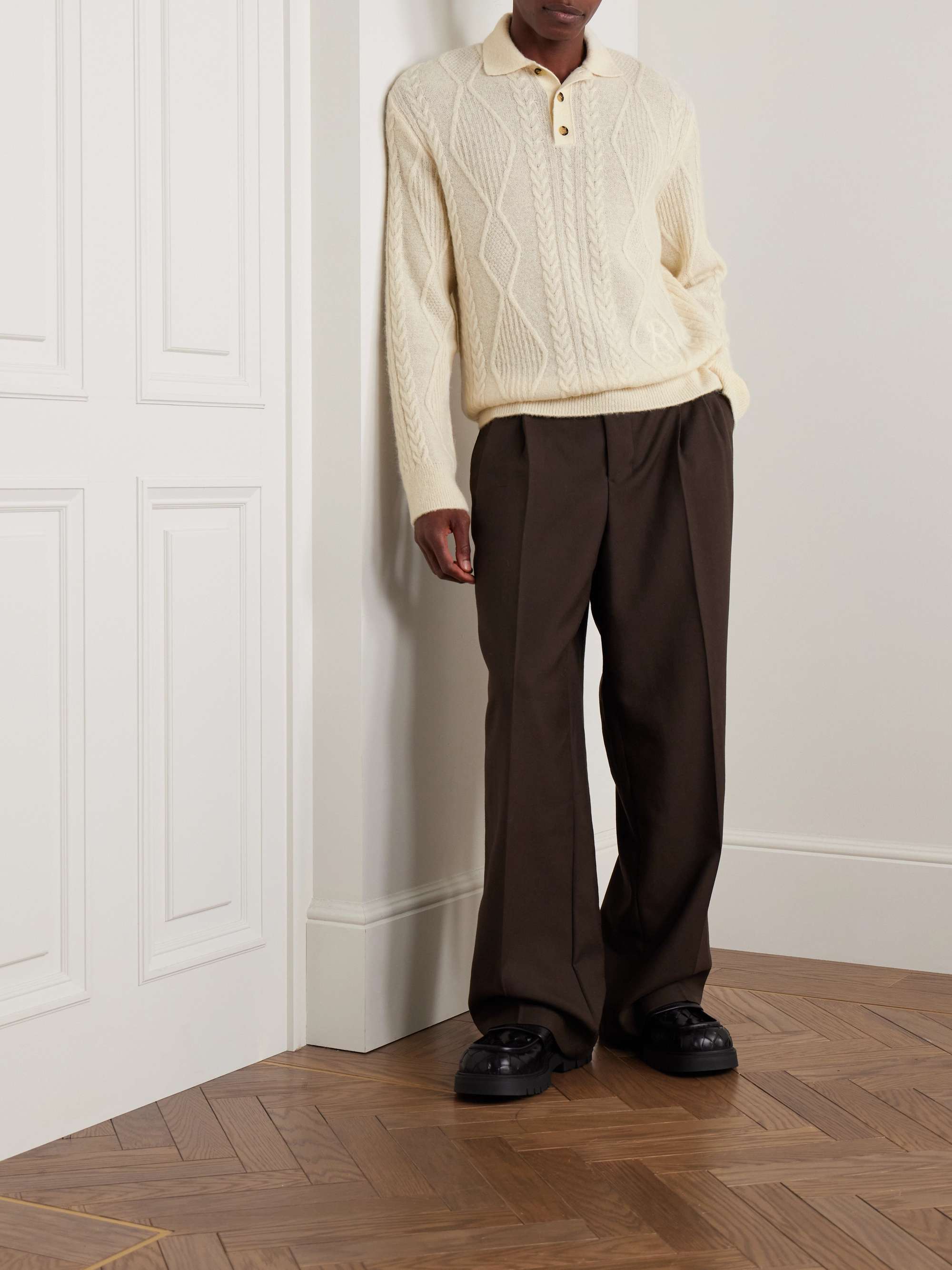 Cable-Knit Polo Shirt view