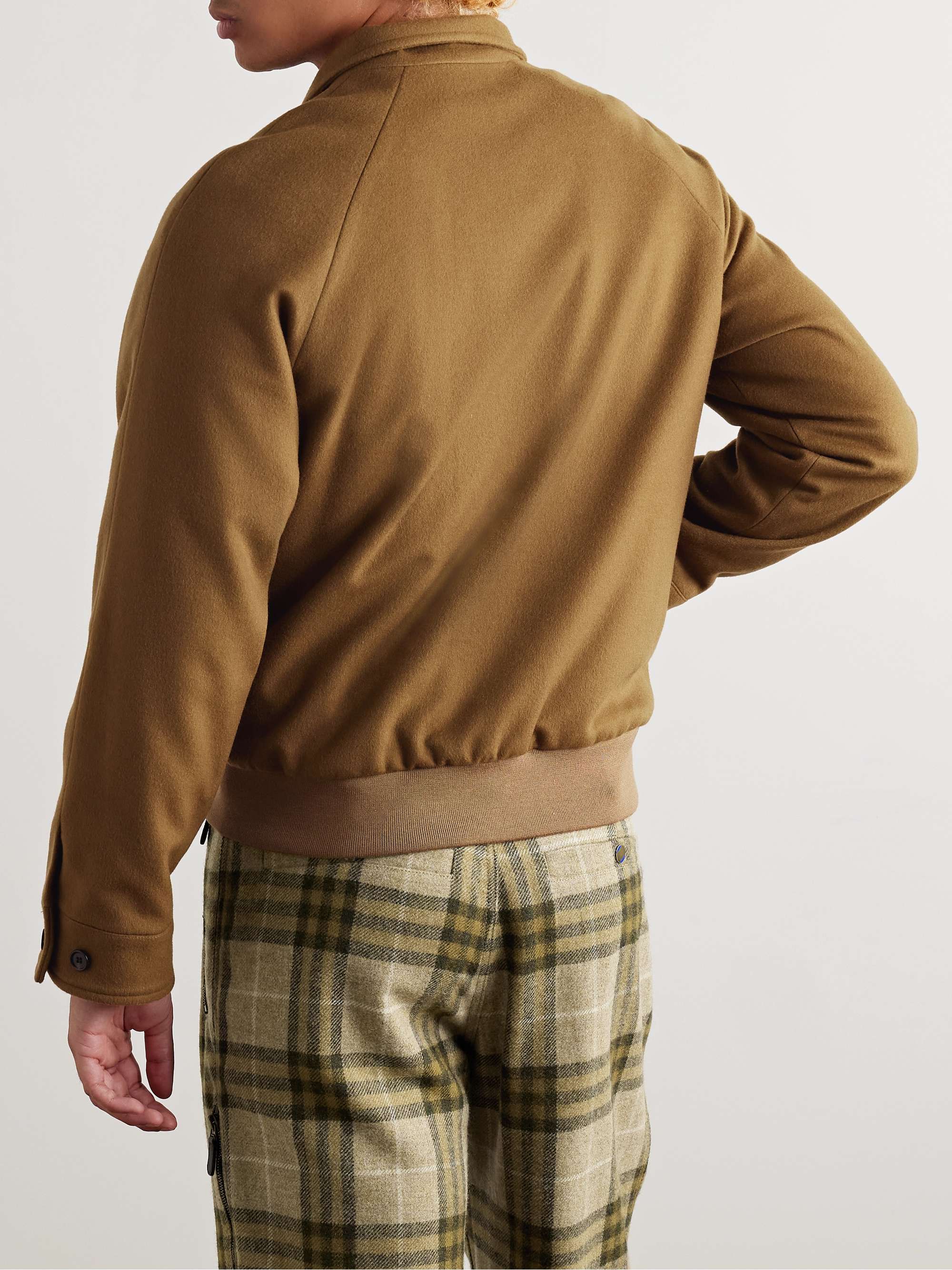 Logo-Embroidered Cashmere Harrington Jacket view