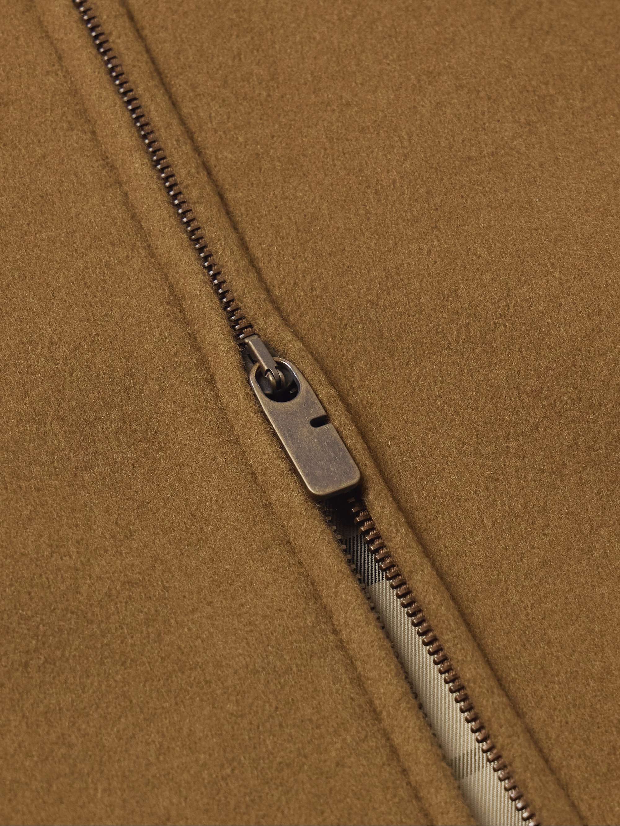 Logo-Embroidered Cashmere Harrington Jacket view