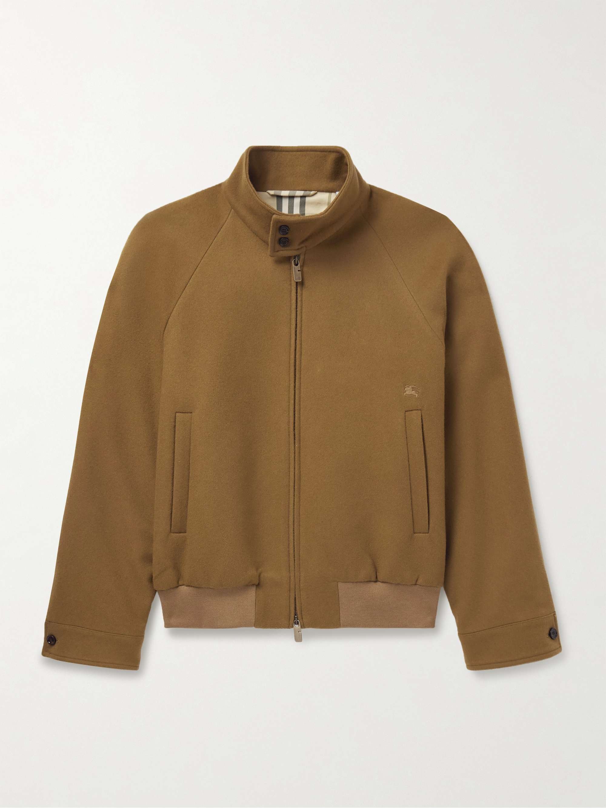 Logo-Embroidered Cashmere Harrington Jacket view