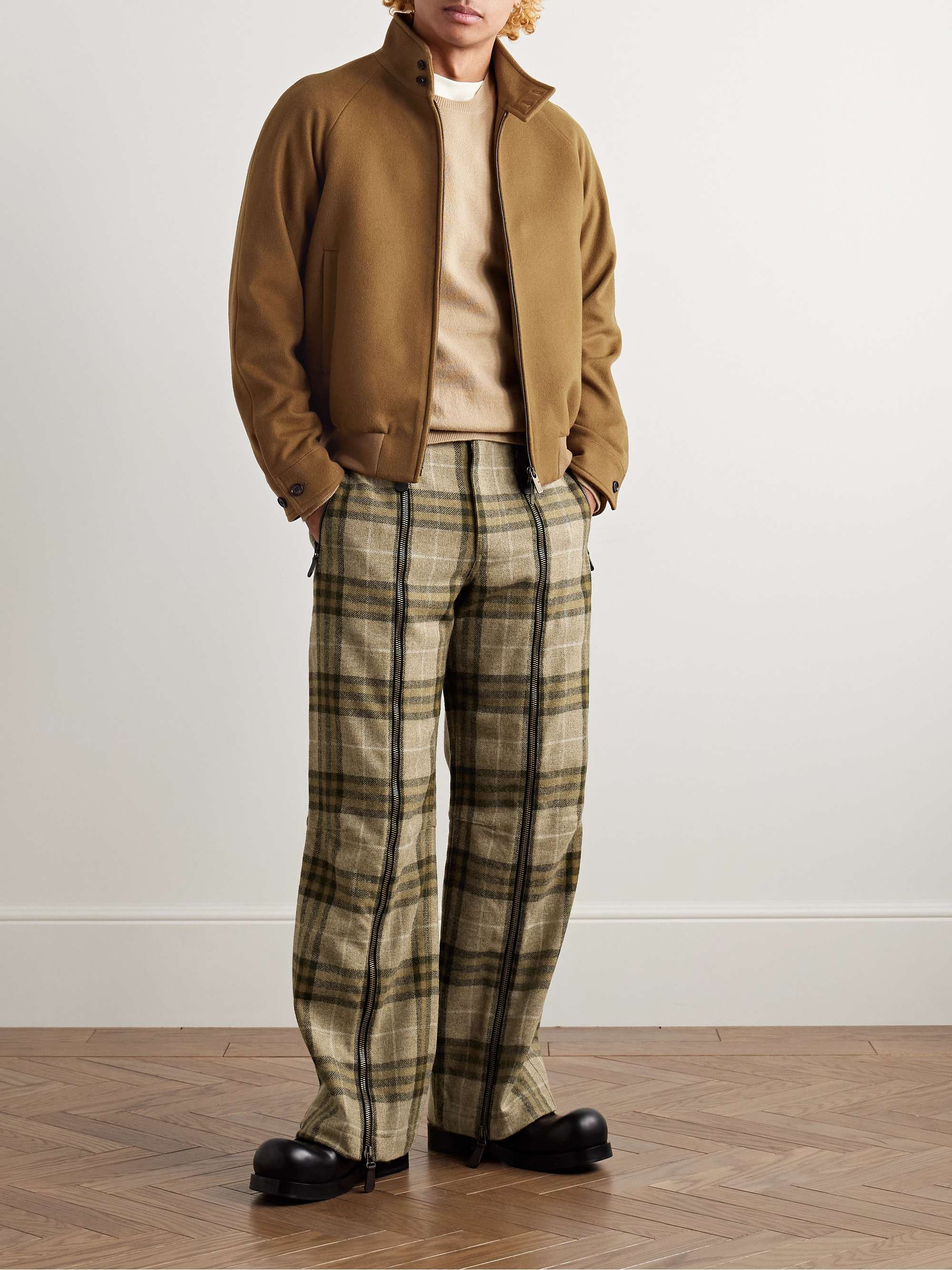 Logo-Embroidered Cashmere Harrington Jacket view