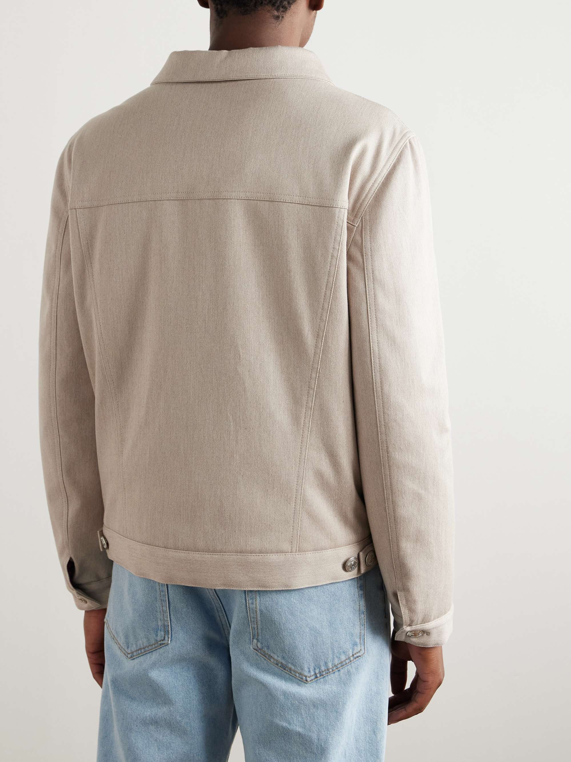Padded Cotton-Blend Twill Trucker Jacket view