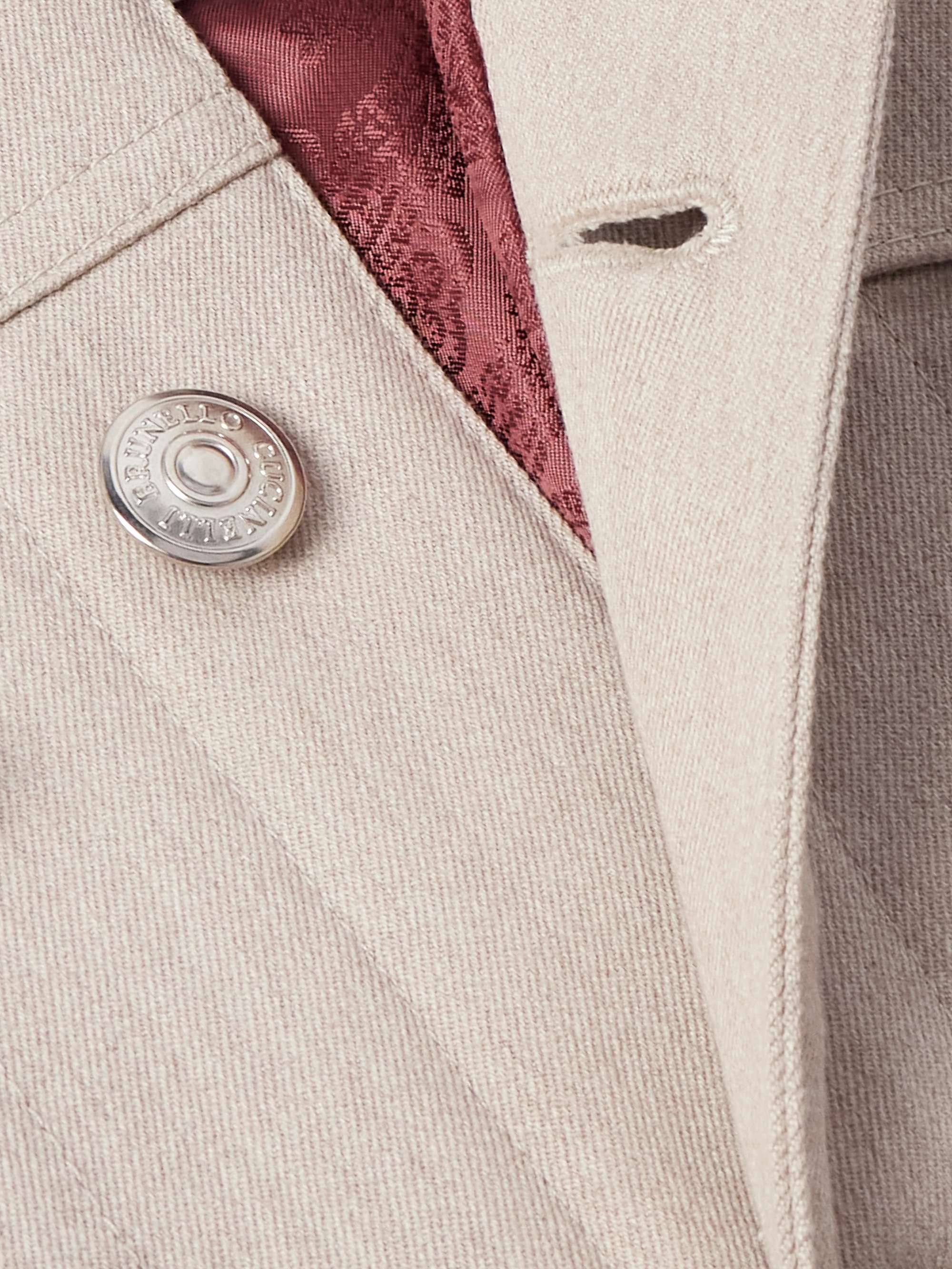 Padded Cotton-Blend Twill Trucker Jacket view