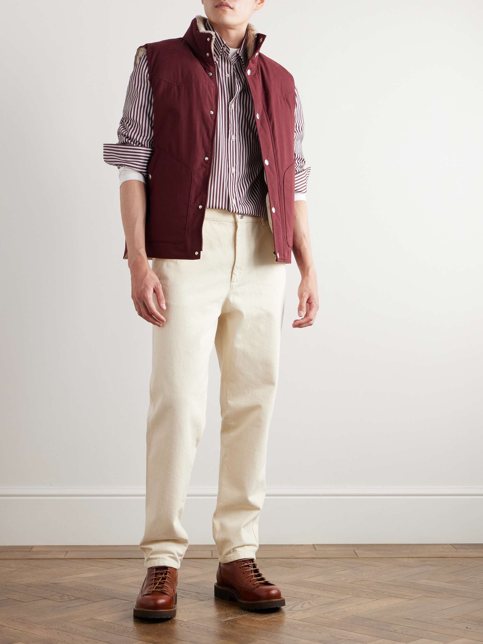 Button-Down Collar Striped Cotton-Poplin Shirt view