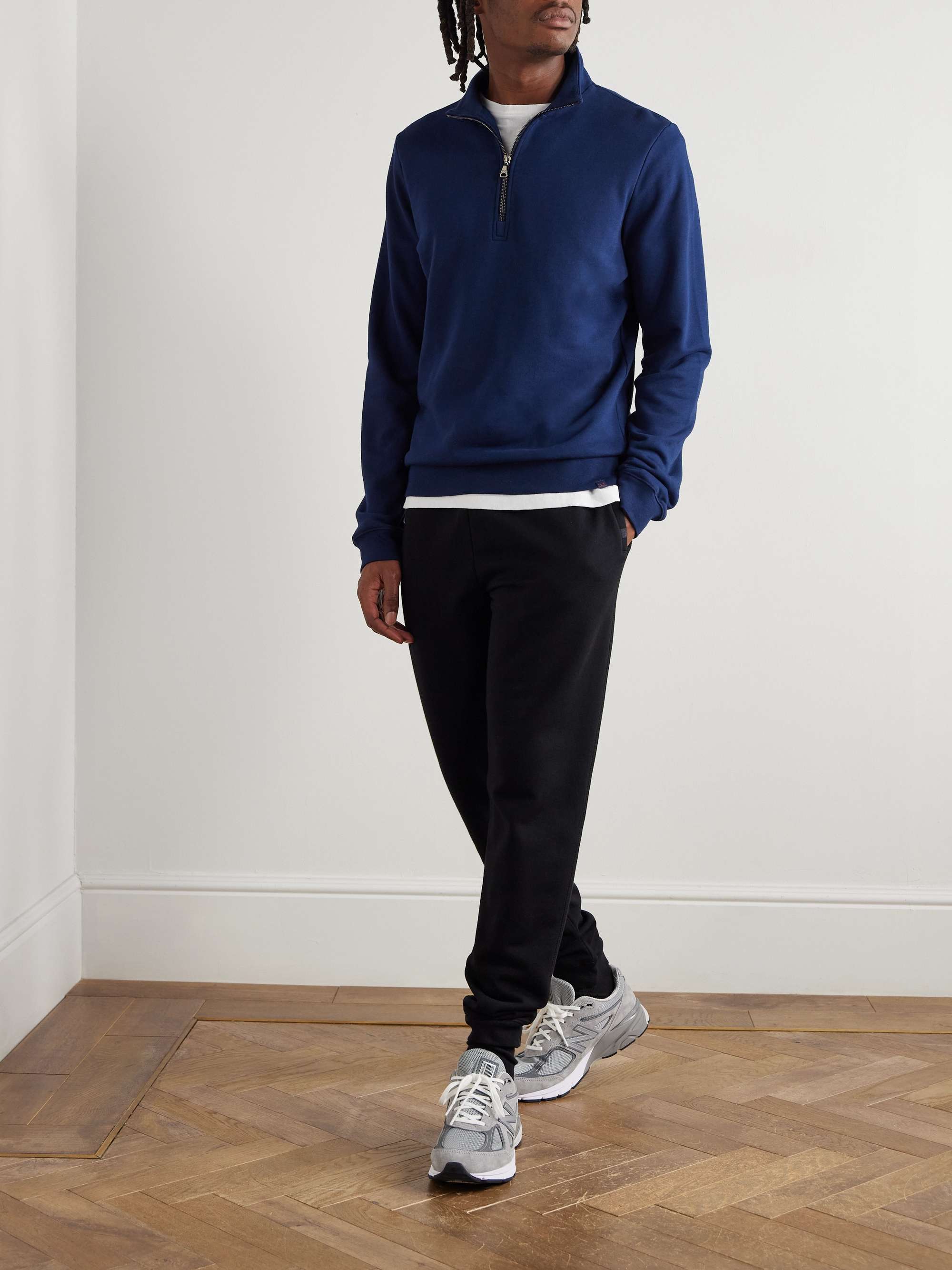 Quinn Cotton and Modal-Blend Jersey Half-Zip Sweatshirt view