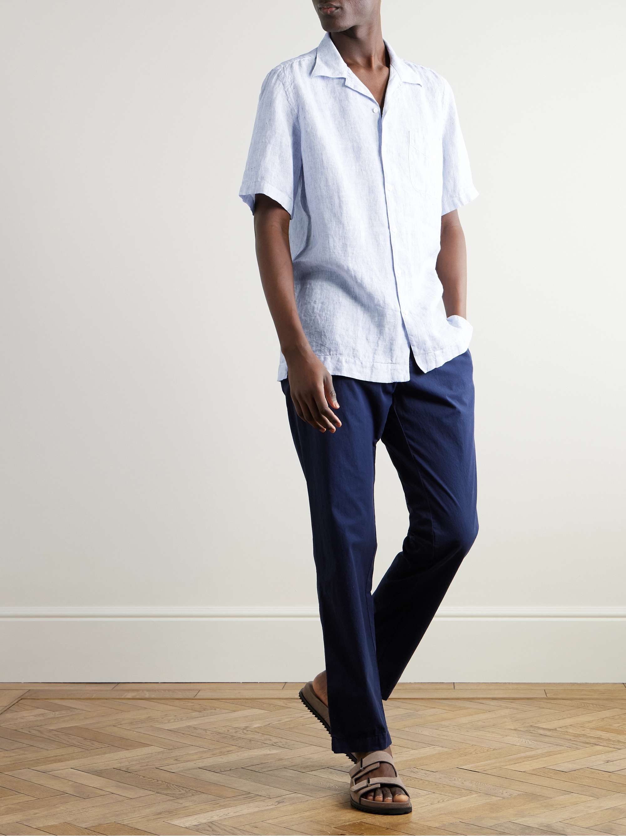 Venice Camp-Collar Linen Shirt view