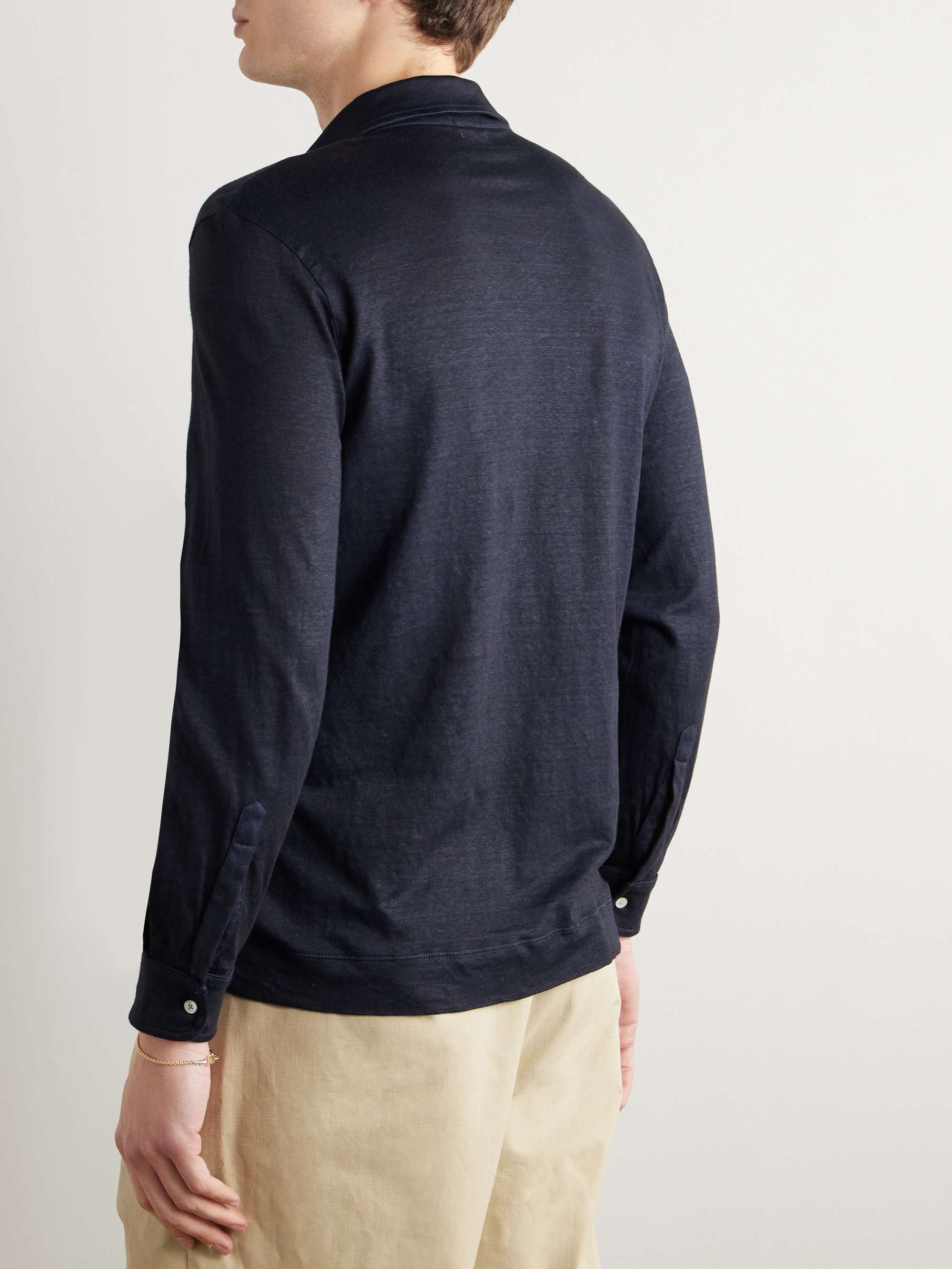 Raya Linen and Cotton-Blend Polo Shirt view