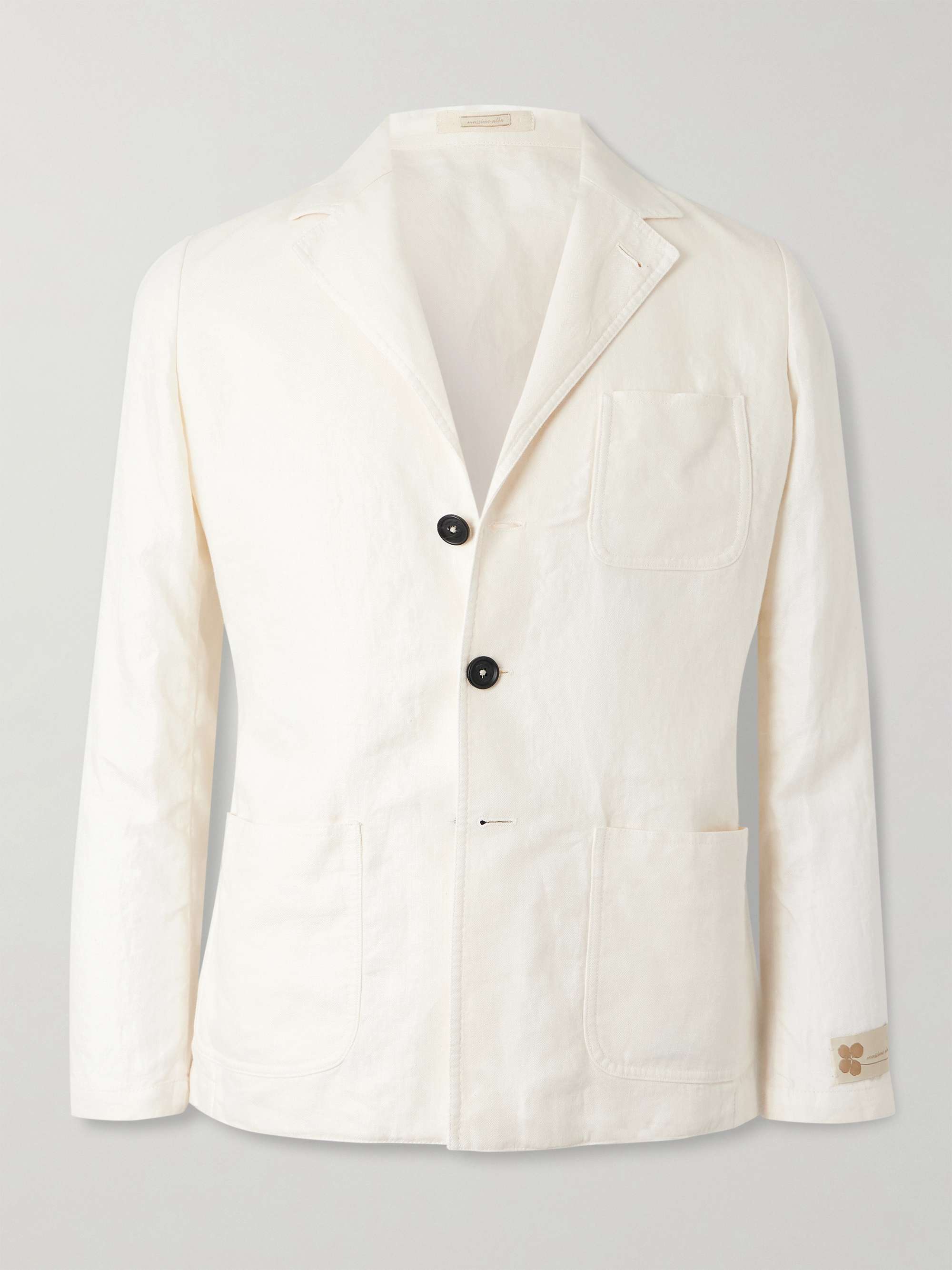 Baglietto Unstructured Herringbone Linen Blazer view