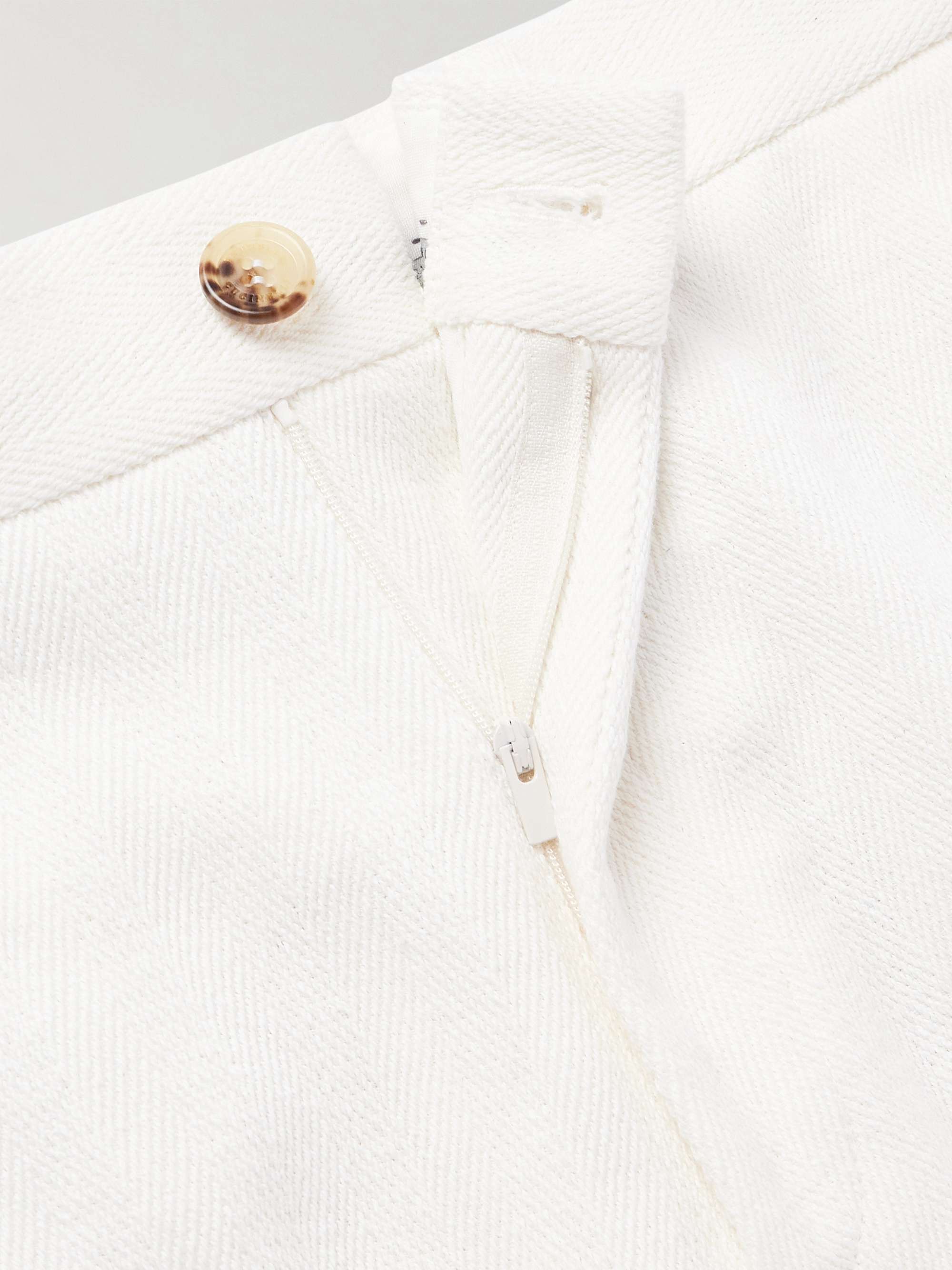 Straight-Leg Herringbone Cotton and Linen-Blend Bermuda Shorts view