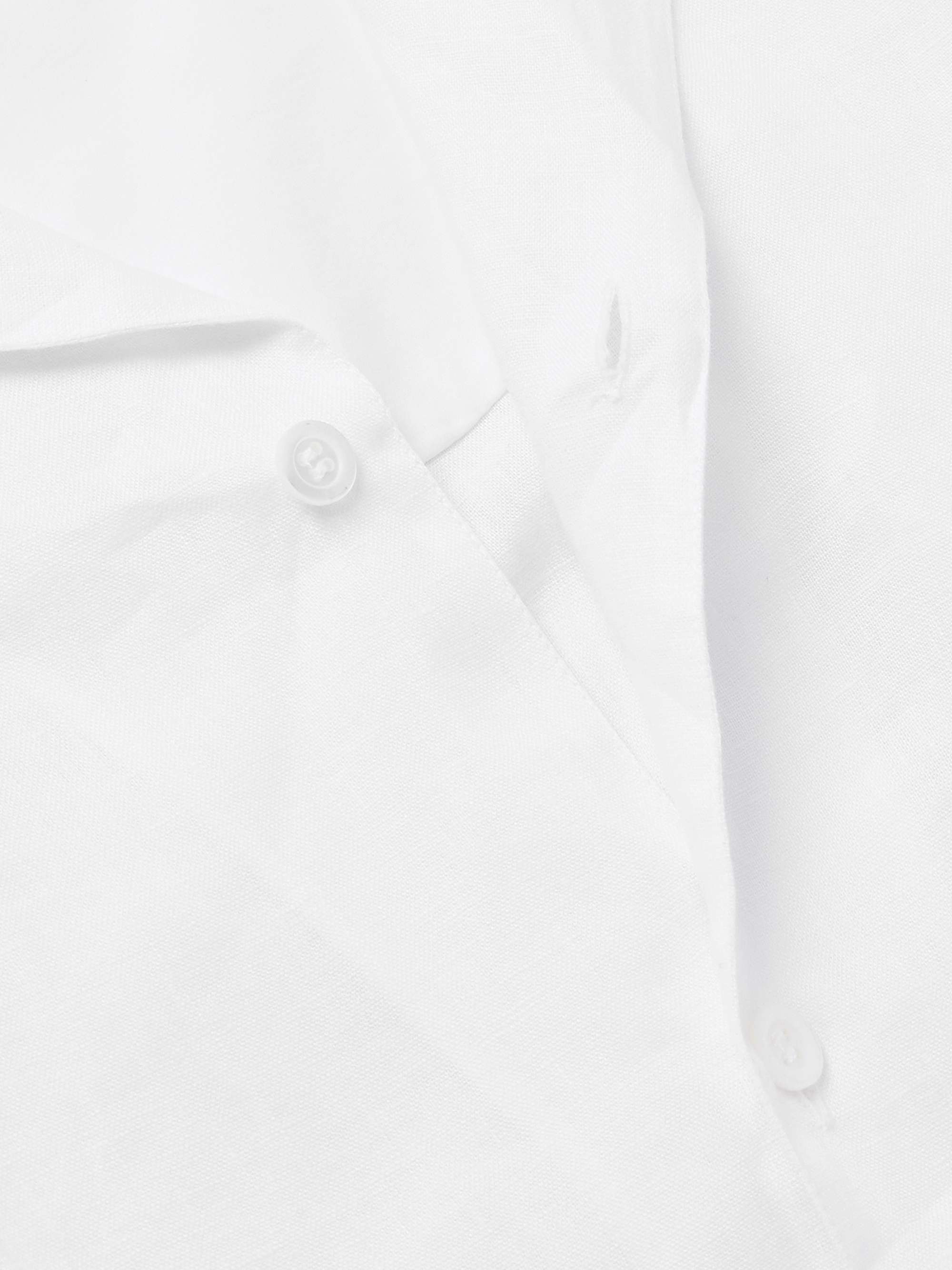 Slim-Fit Camp-Collar Linen Shirt view