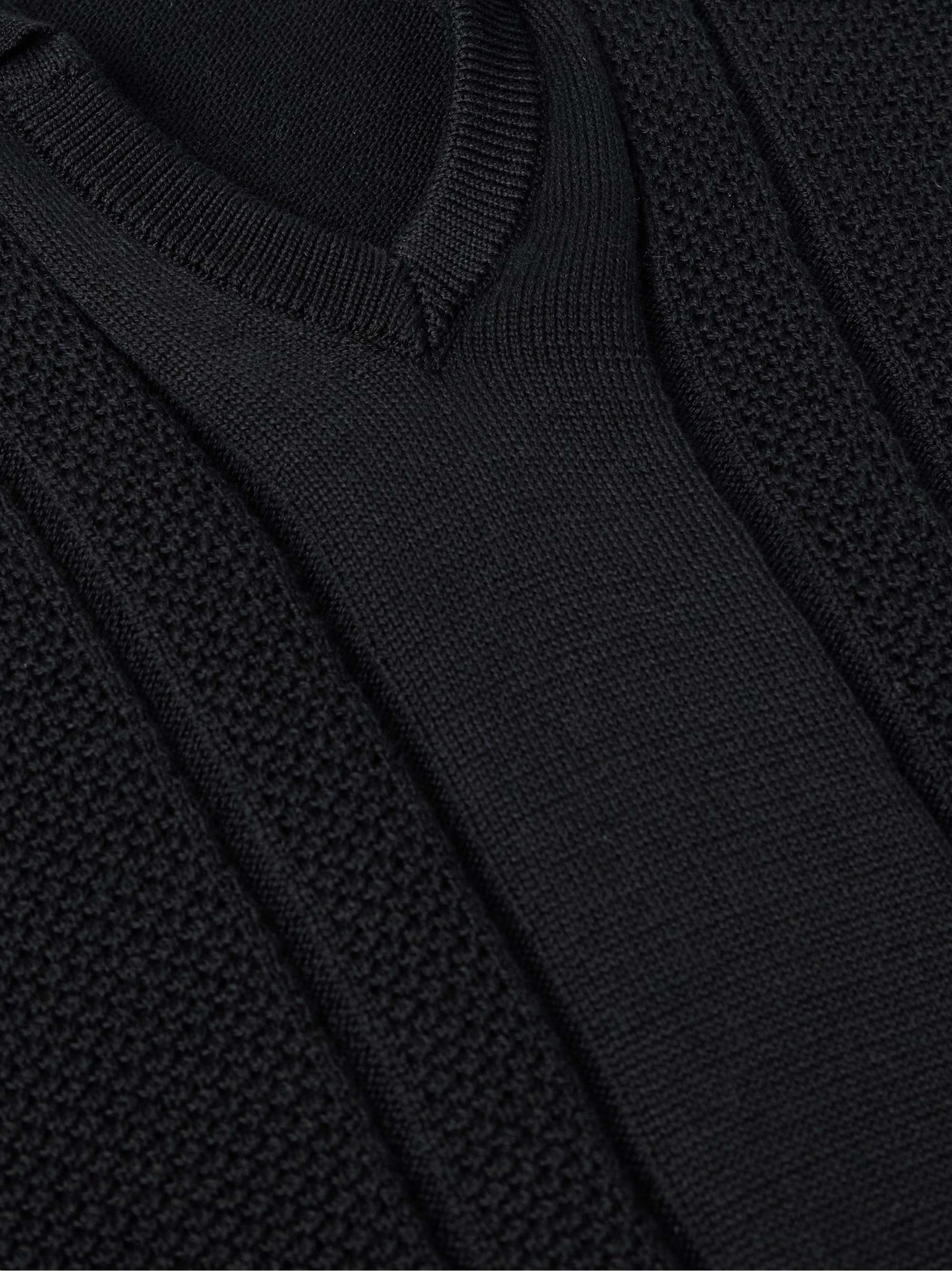 Honeycomb-Knit Cotton Polo Shirt view
