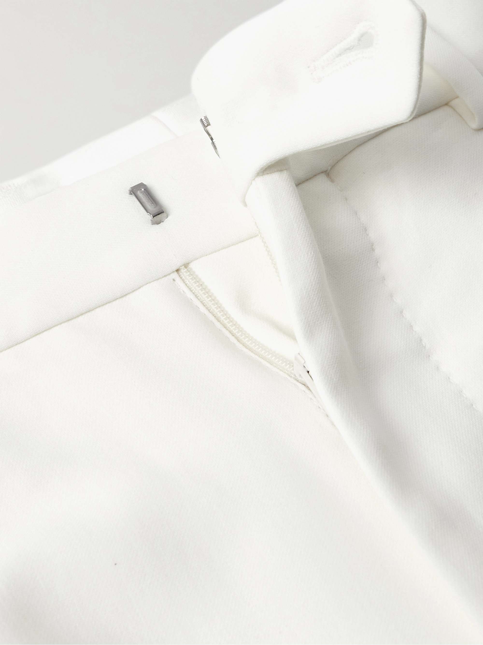 Slim-Fit Pleated Cotton-Twill Suit Trousers view