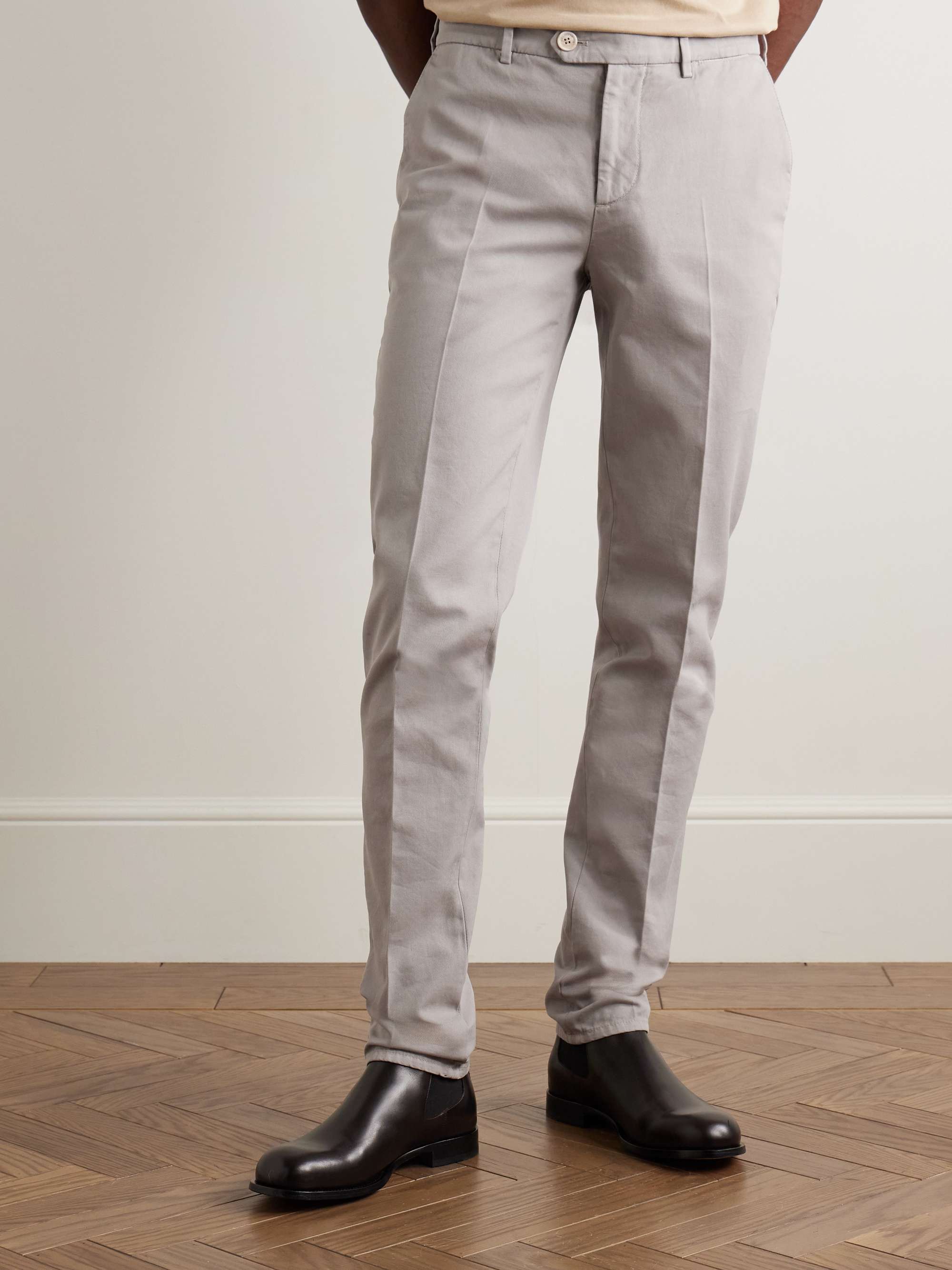 Slim-Fit Straight-Leg Cotton-Twill Chinos view