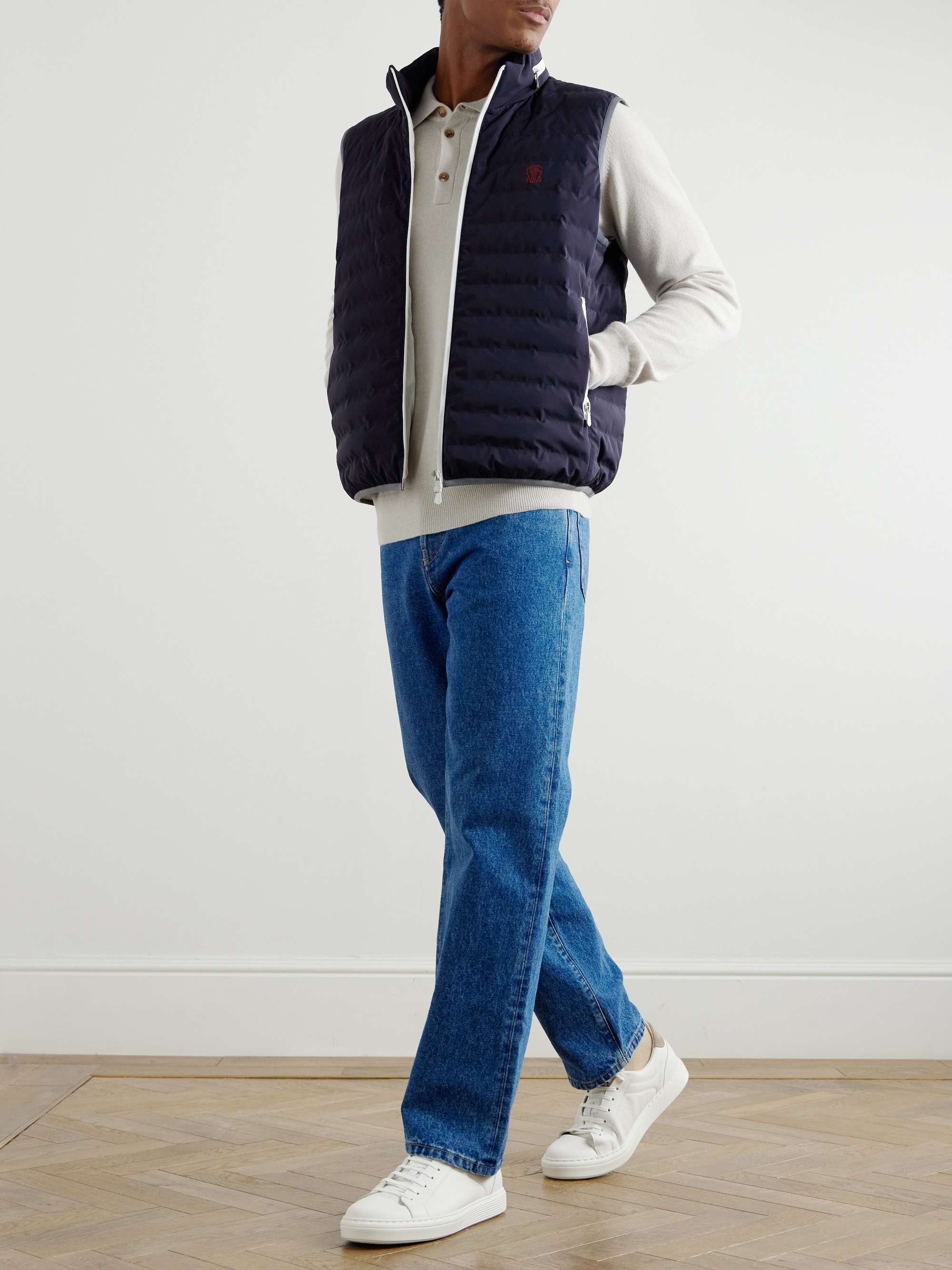 Logo-Embroidered Quilted Shell Down Gilet view