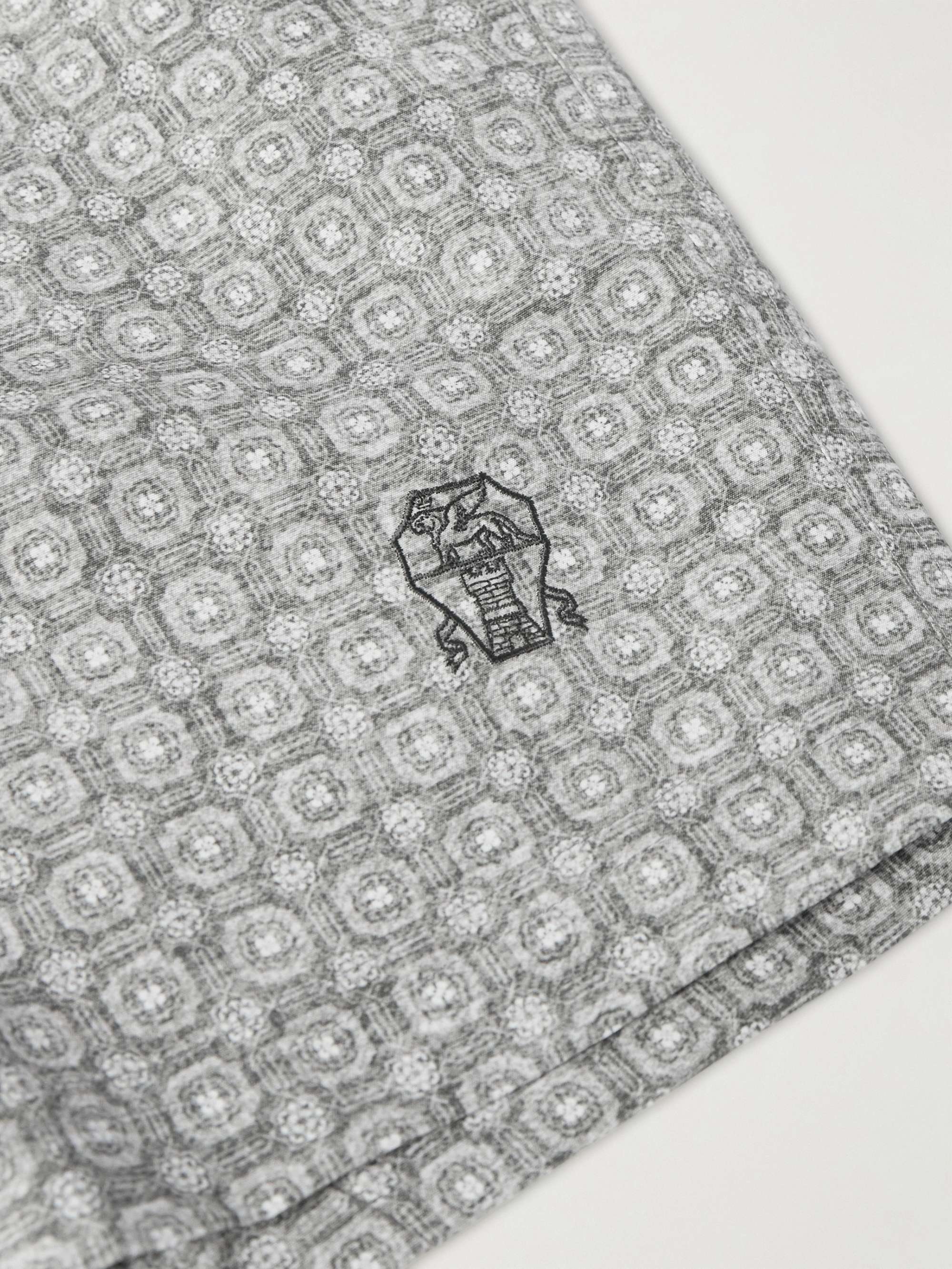Straight-Leg Mid-Length Logo-Embroidered Printed Swim Shorts view