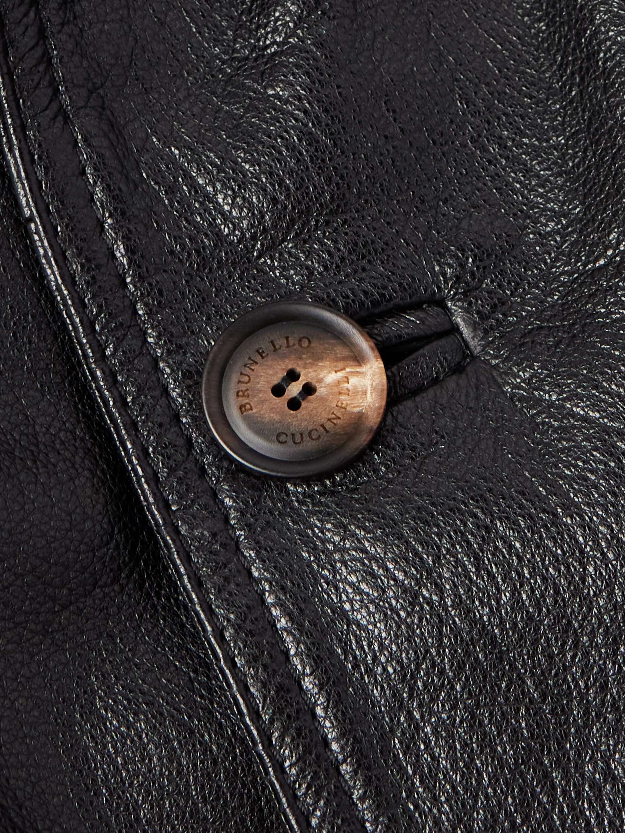 Glossed Full-Grain Leather Jacket view