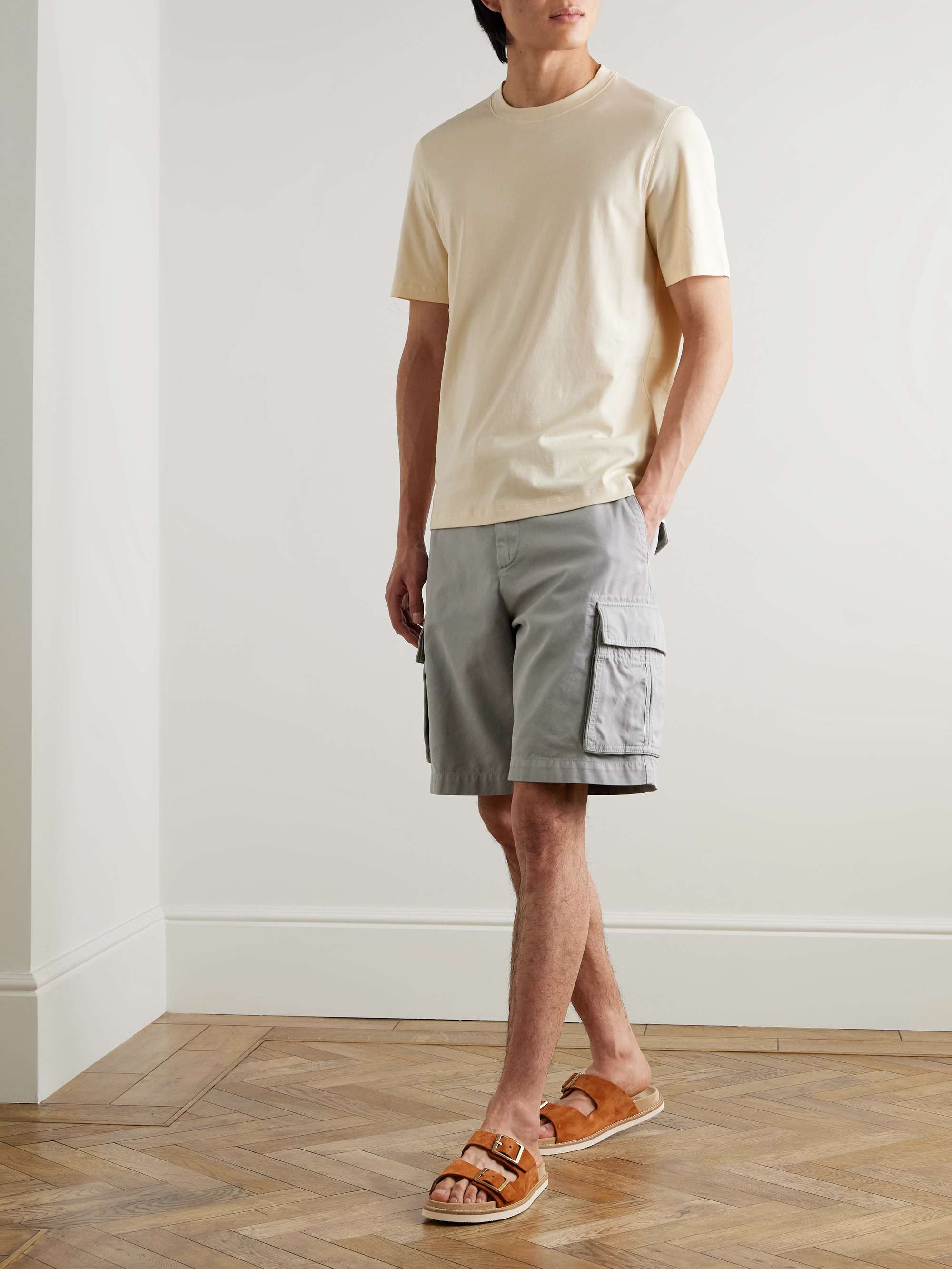 Straight-Leg Cotton-Gabardine Cargo Shorts view