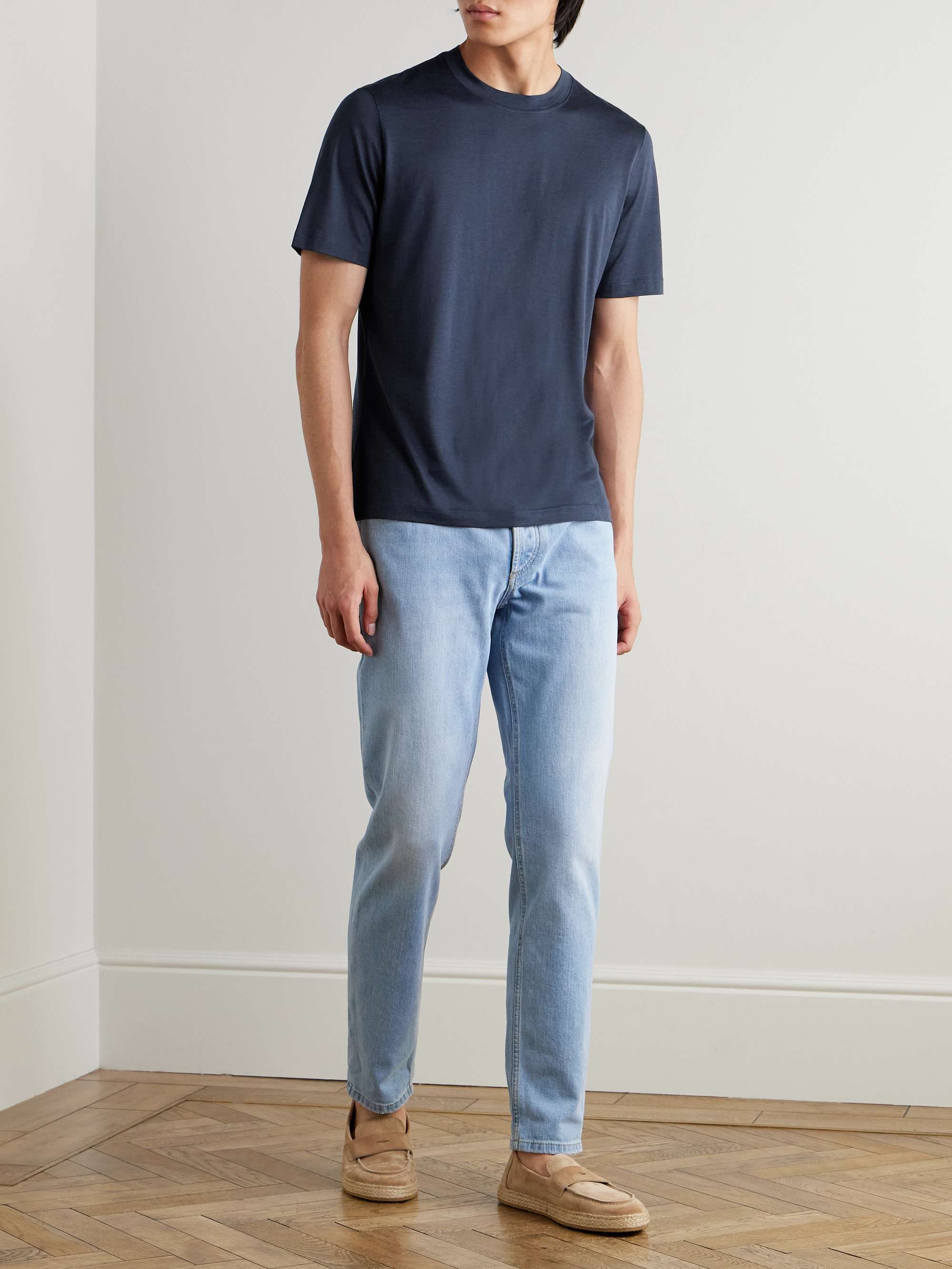 Silk and Cotton-Blend Jersey T-Shirt view