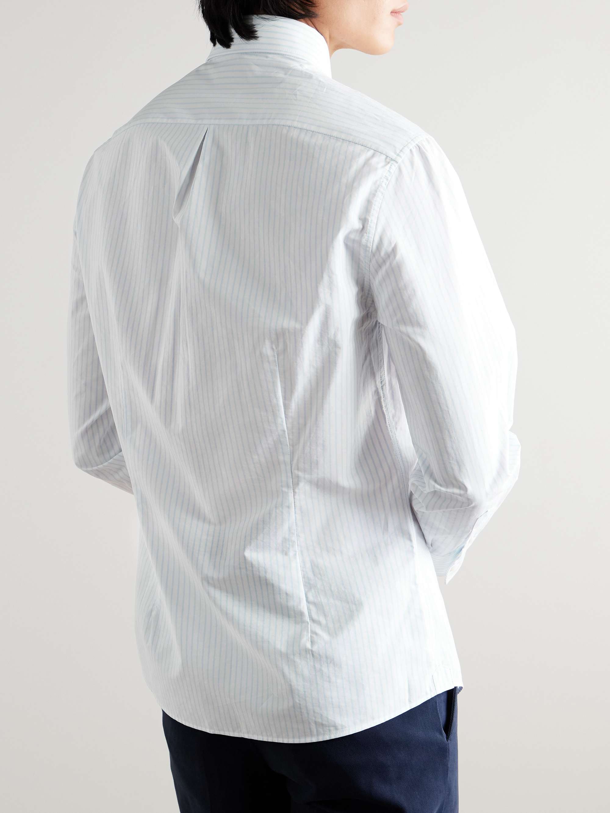 Button-Down Collar Striped Cotton Shirt view