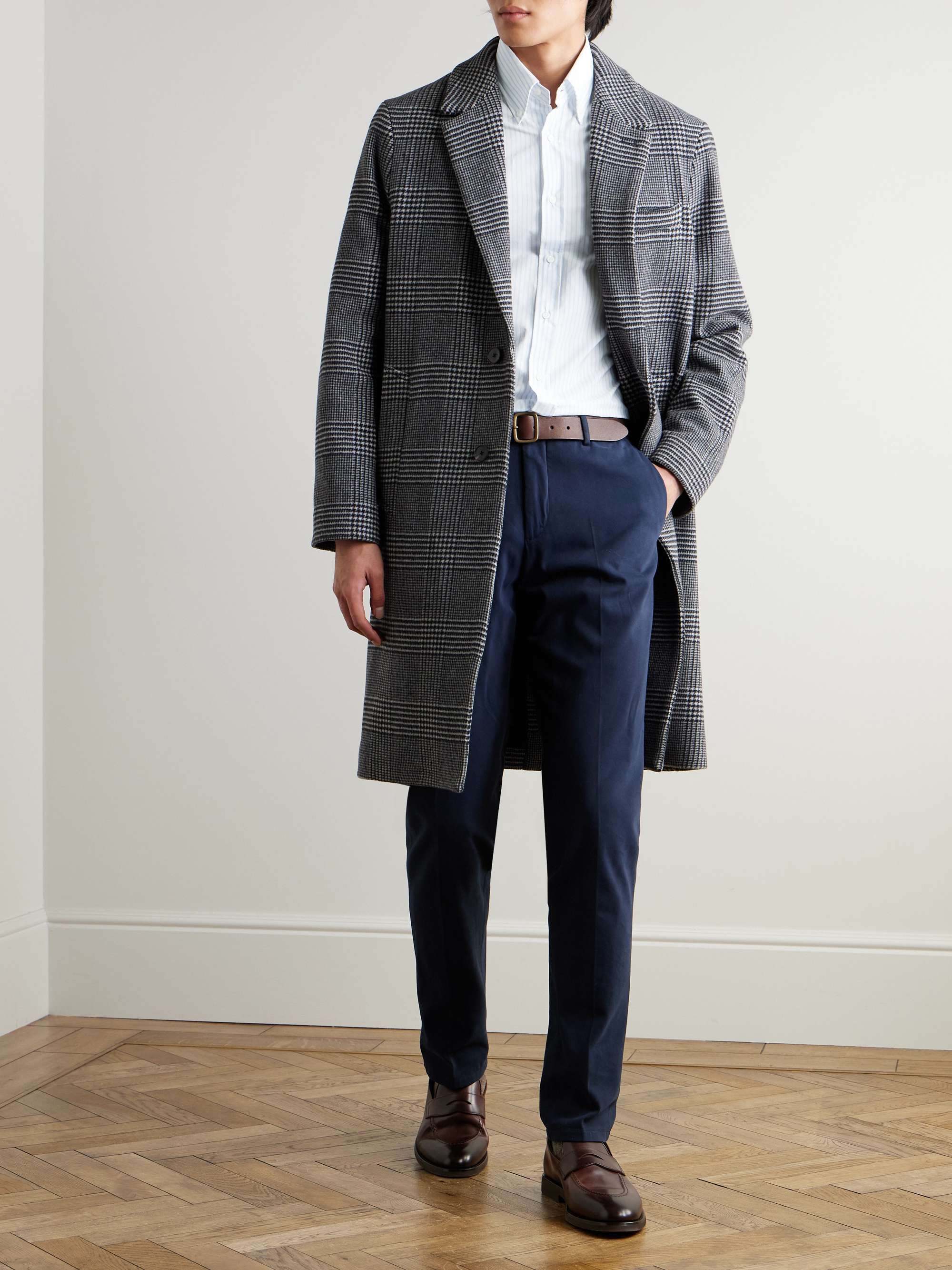 Button-Down Collar Striped Cotton Shirt view
