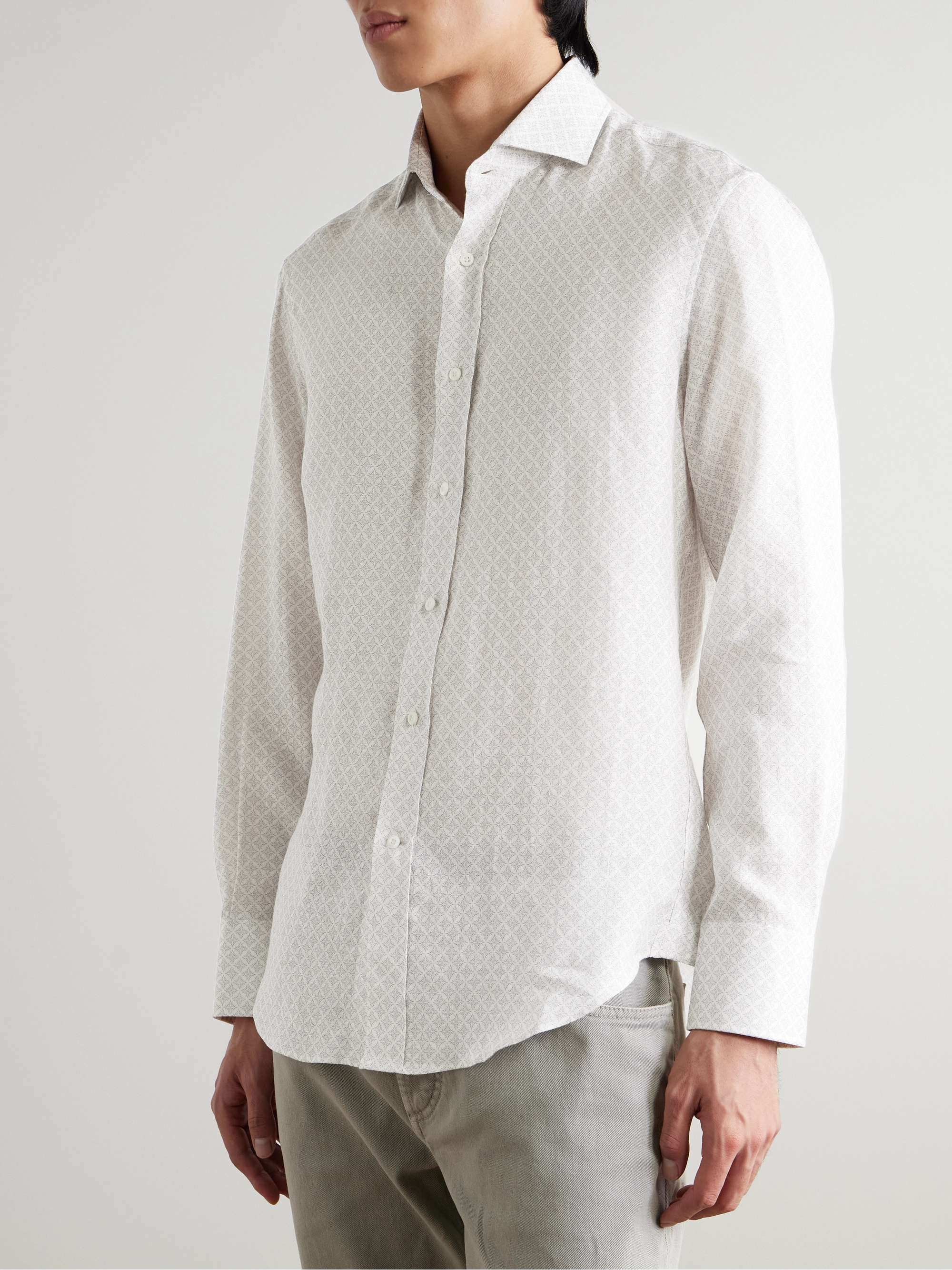 Slim-Fit Printed Linen Shirt view