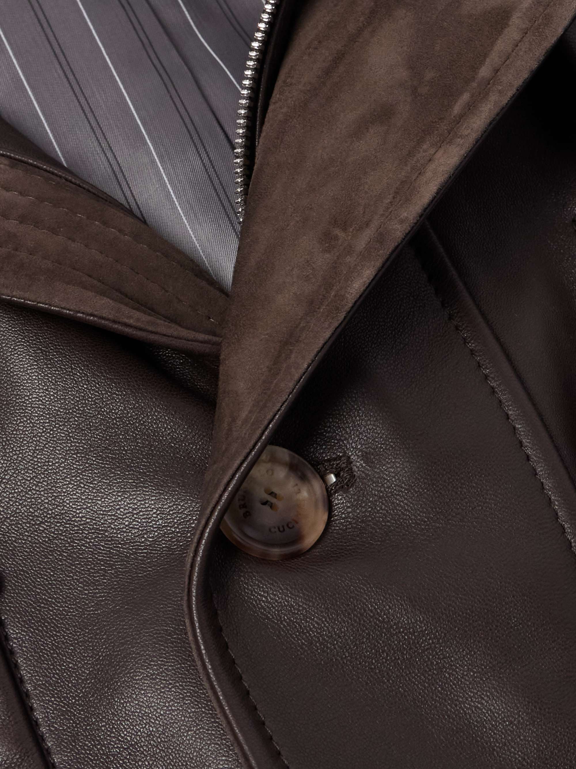 Belted Full-Grain Leather Jacket view