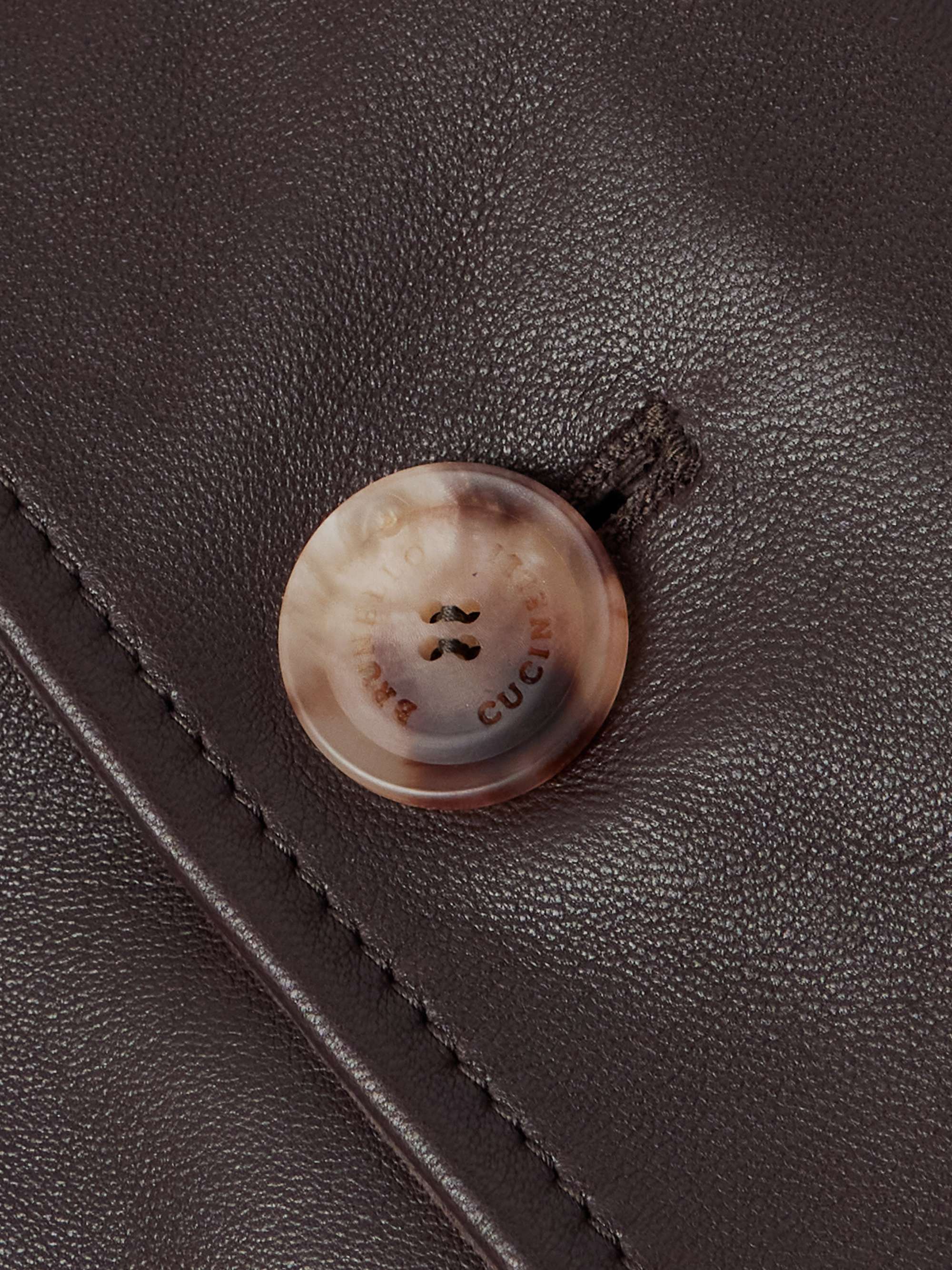 Belted Full-Grain Leather Jacket view