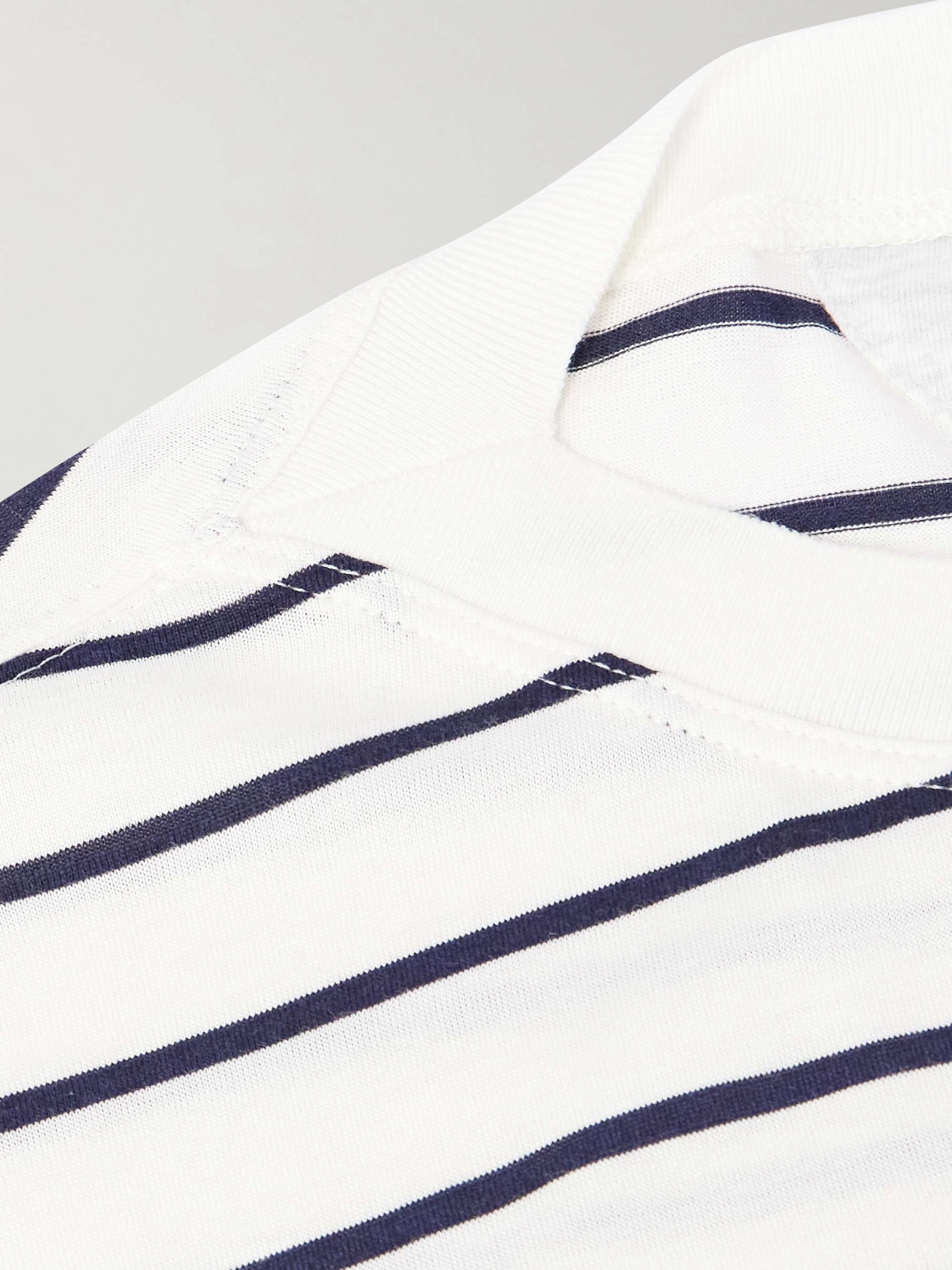 Striped Silk and Cotton-Blend Jersey T-Shirt view
