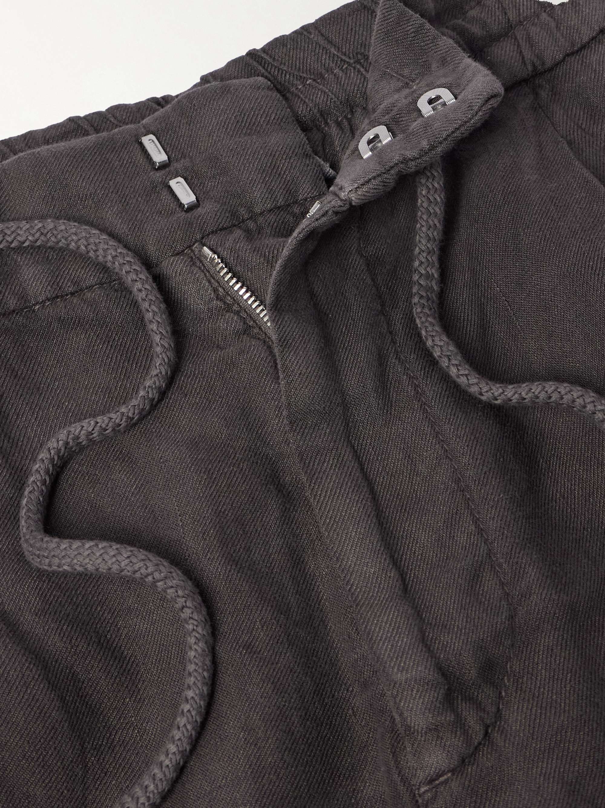 Straight-Leg Pleated Linen-Twill Drawstring Bermuda Shorts view