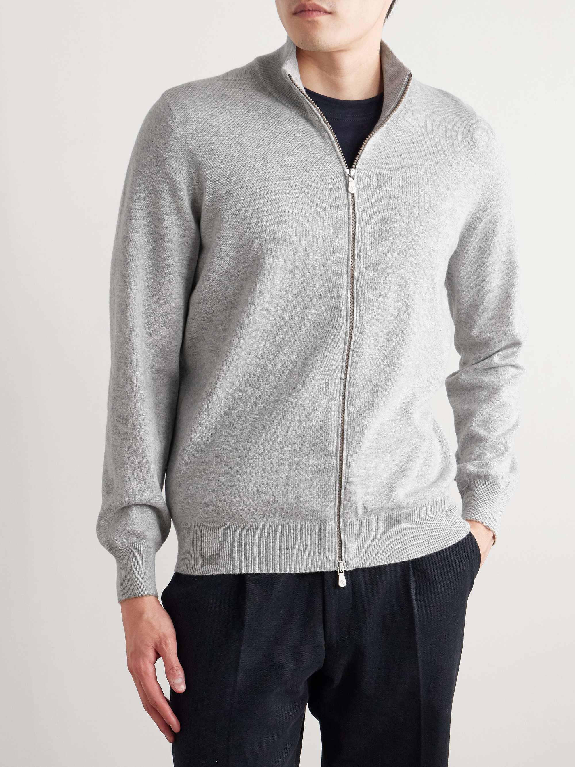 Cashmere Zip-Up Sweater view