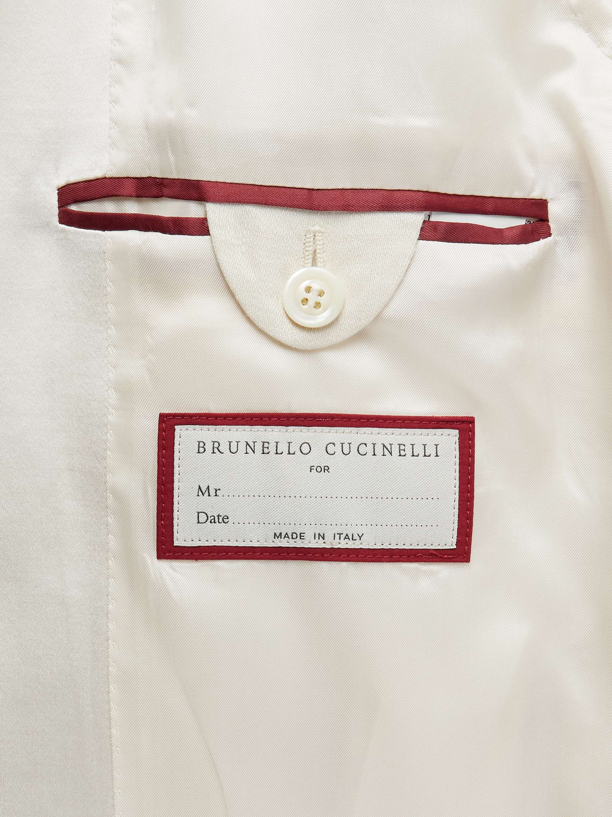 Shawl-Lapel Satin-Trimmed Linen Tuxedo Jacket view