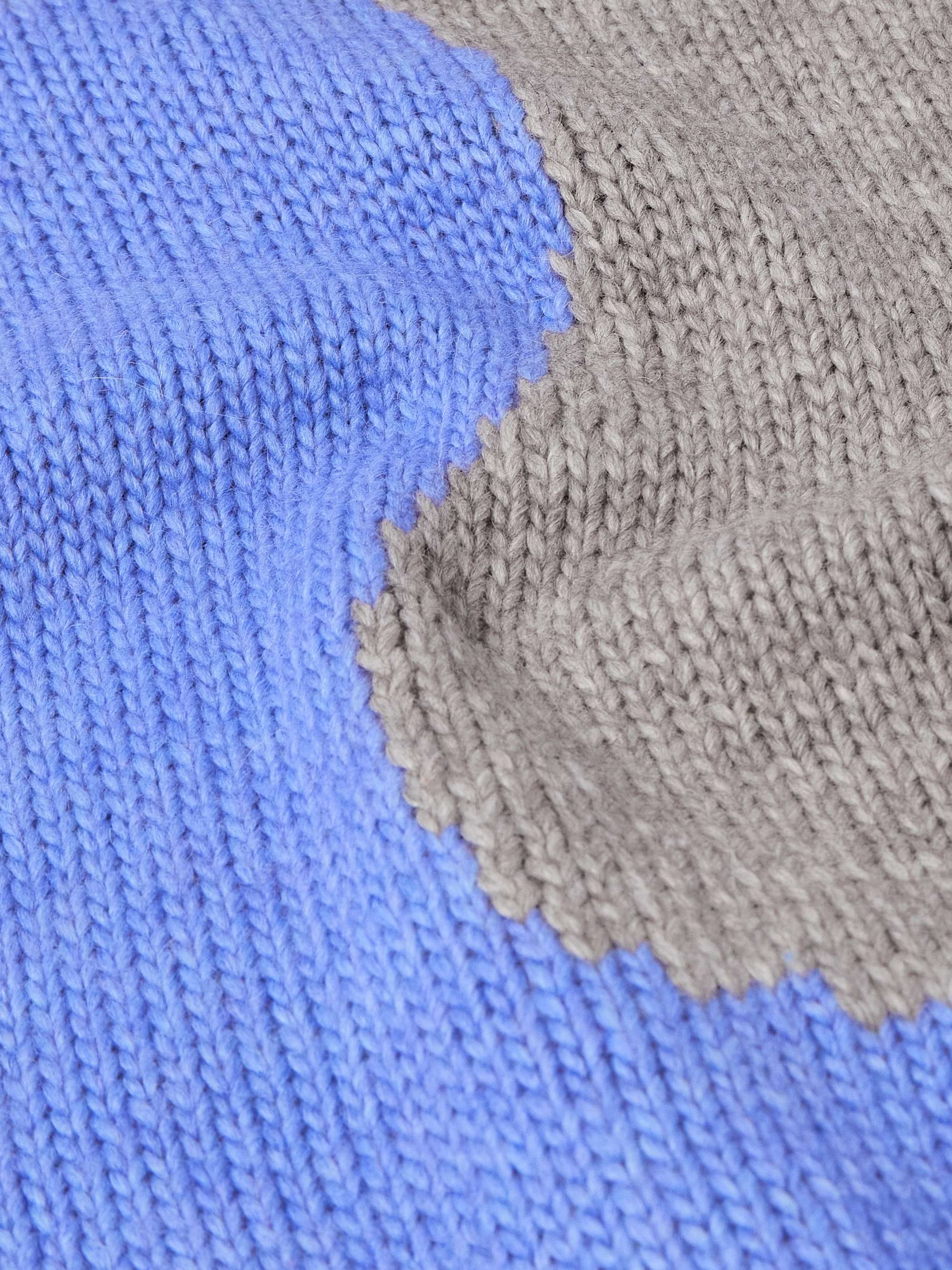 Swirl Cropped Logo-Embroidered Two-Tone Intarsia-Knit Hoodie view