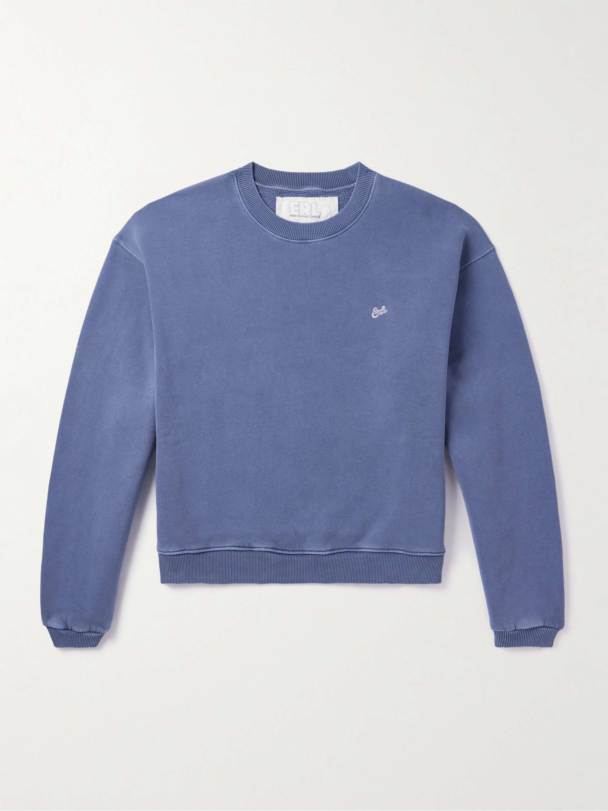 Cropped Logo-Embroidered Cotton-Jersey Sweatshirt view
