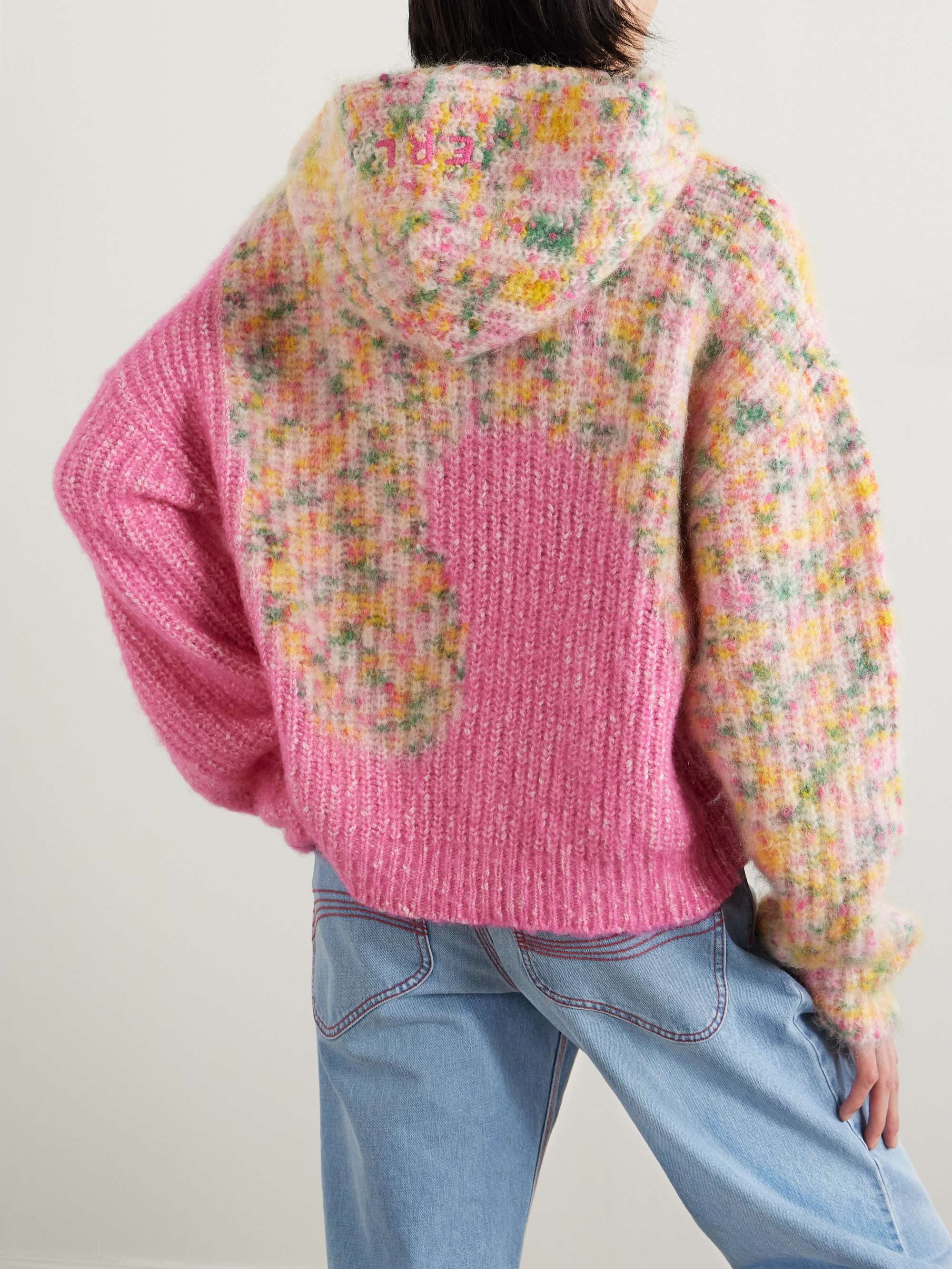 Swirl Oversized Logo-Embroidered Ribbed-Knit Hooded Sweater view