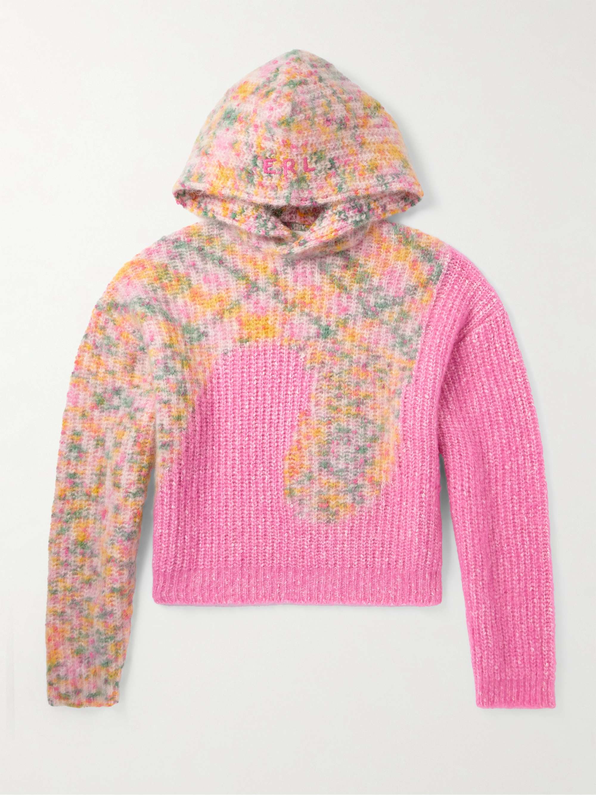 Swirl Oversized Logo-Embroidered Ribbed-Knit Hooded Sweater view