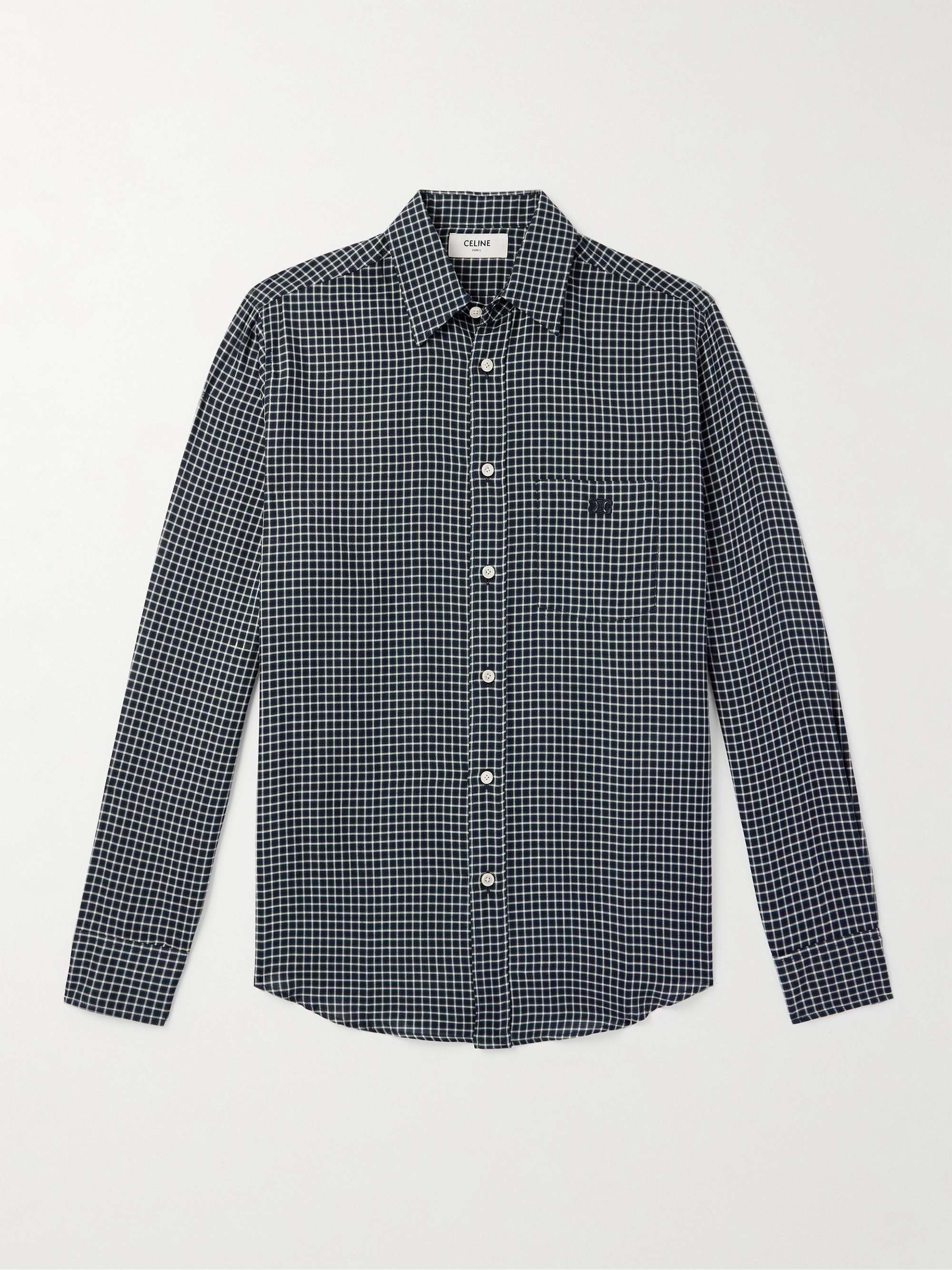 Logo-Embroidered Checked Cotton Shirt view