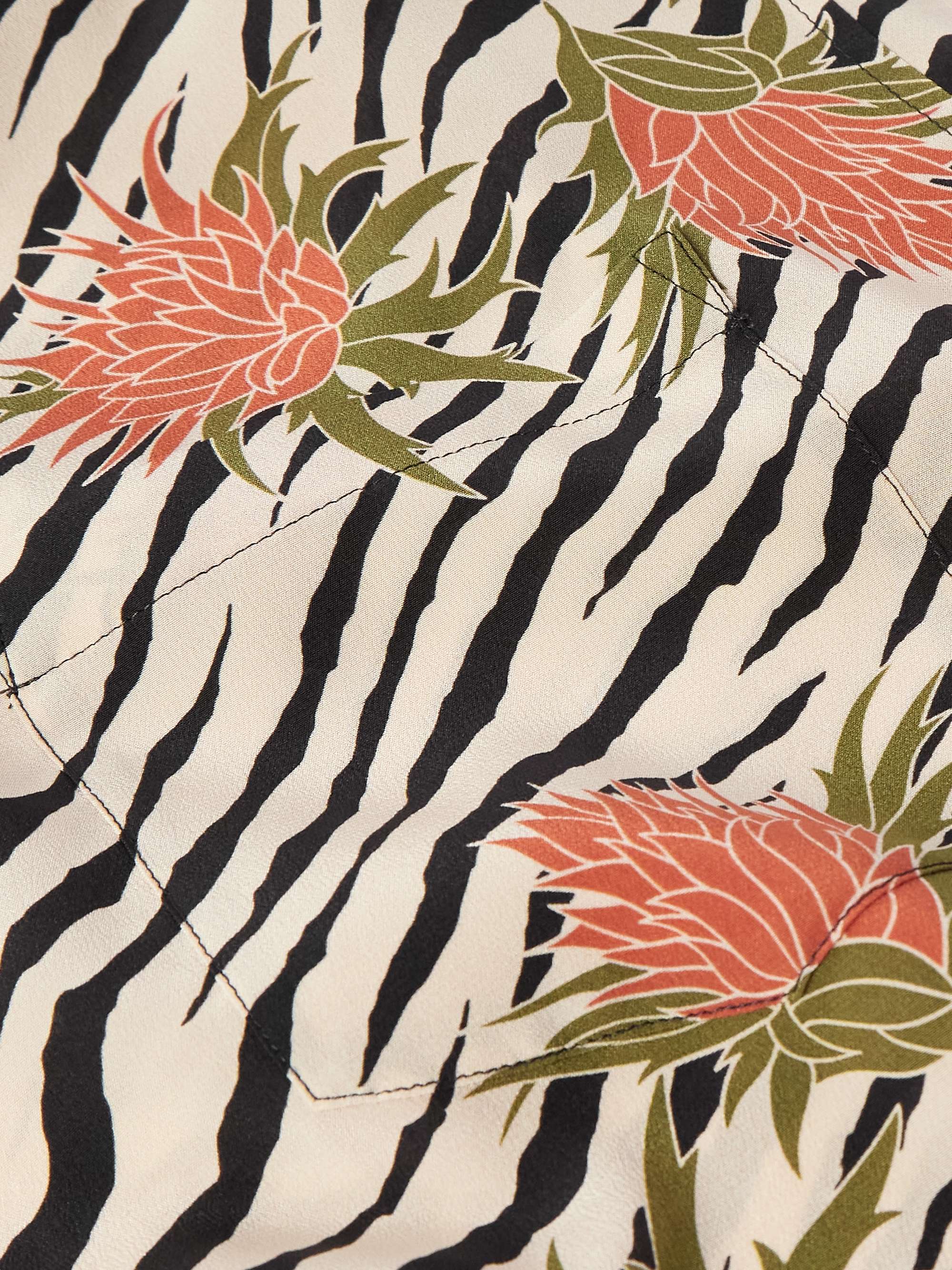 Camp-Collar Printed Silk Crepe de Chine Shirt view