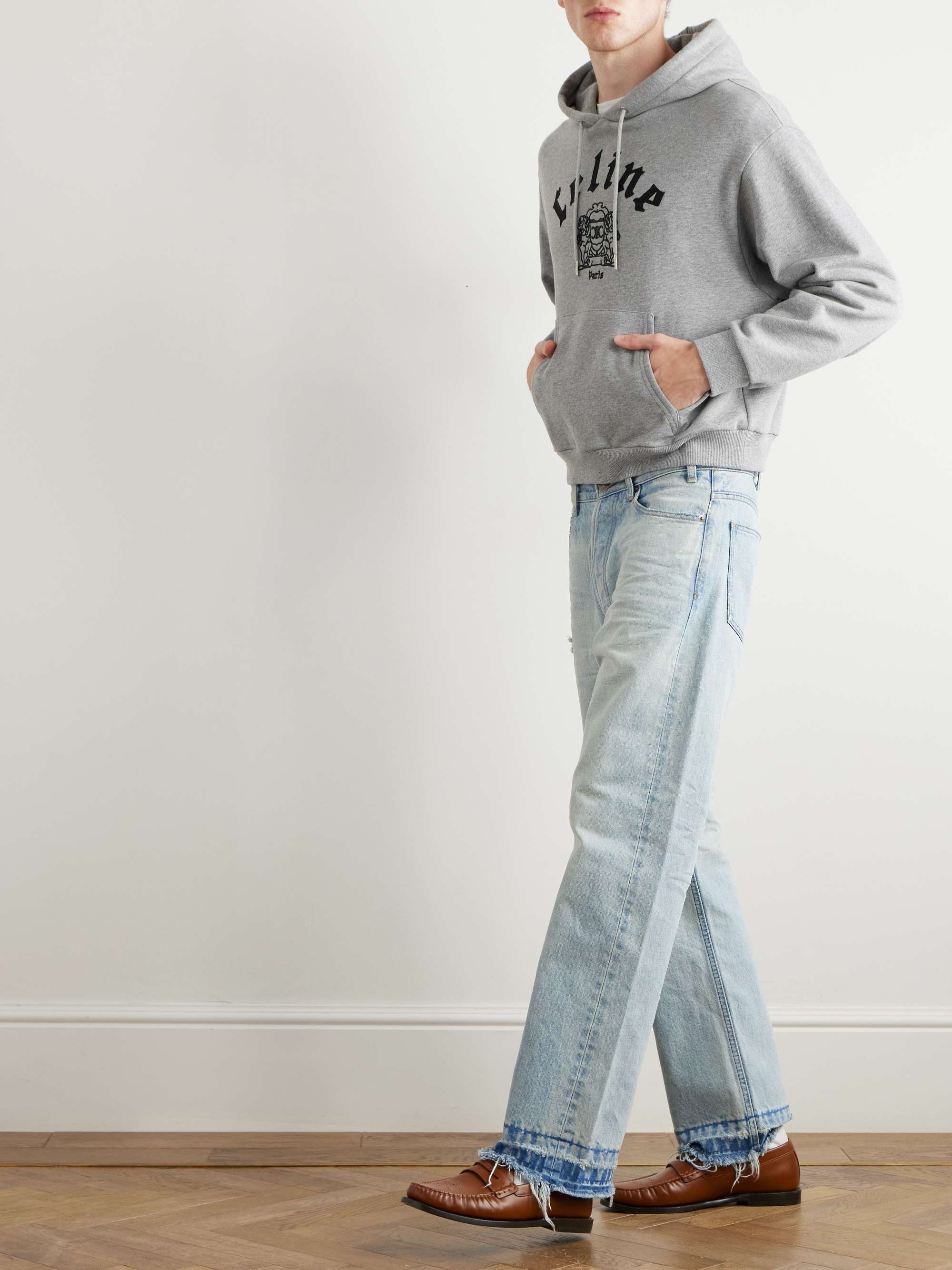 Cropped Logo-Embroidered Cotton-Jersey Hoodie view